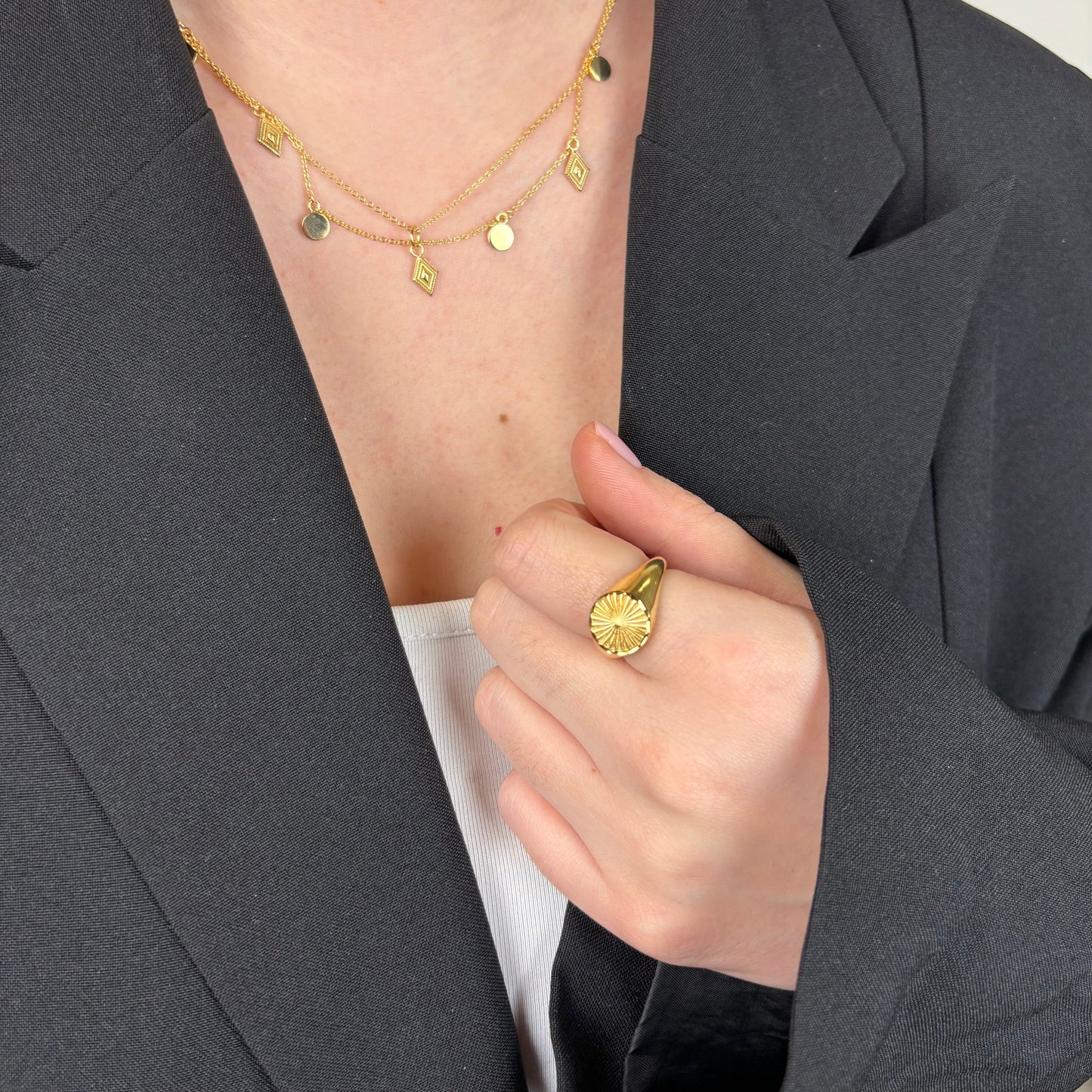 Ring Magic Coin Forgyldt Sterling Sølv