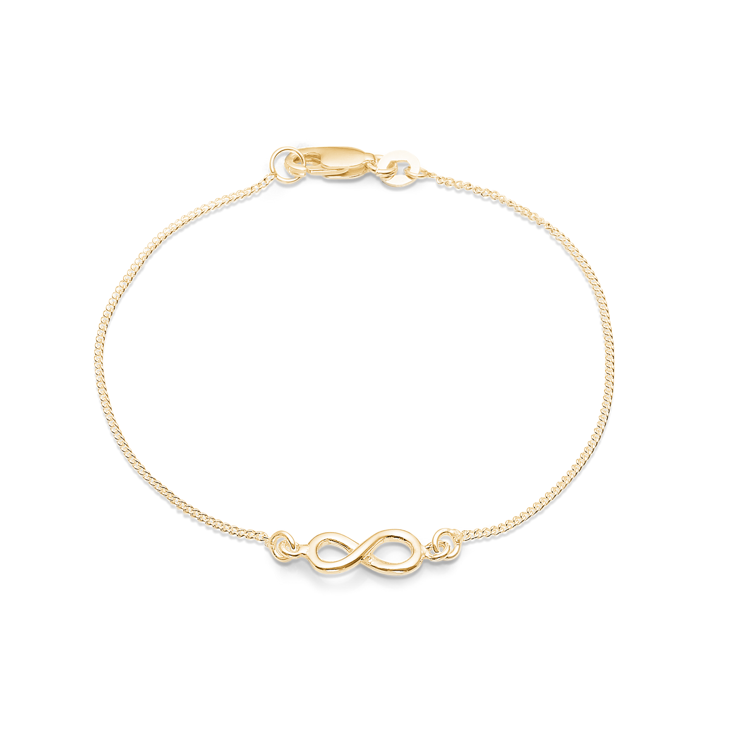 Armbånd Uendelighedstegn Forgyldt Sterling Sølv 19 cm