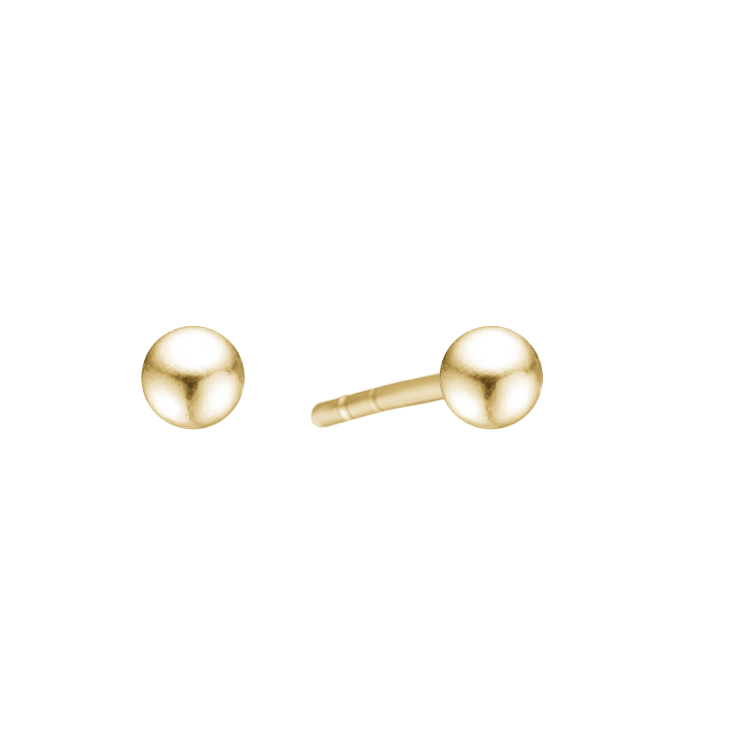Kugle Ørestikker Forgyldt Sterling Sølv 4 mm
