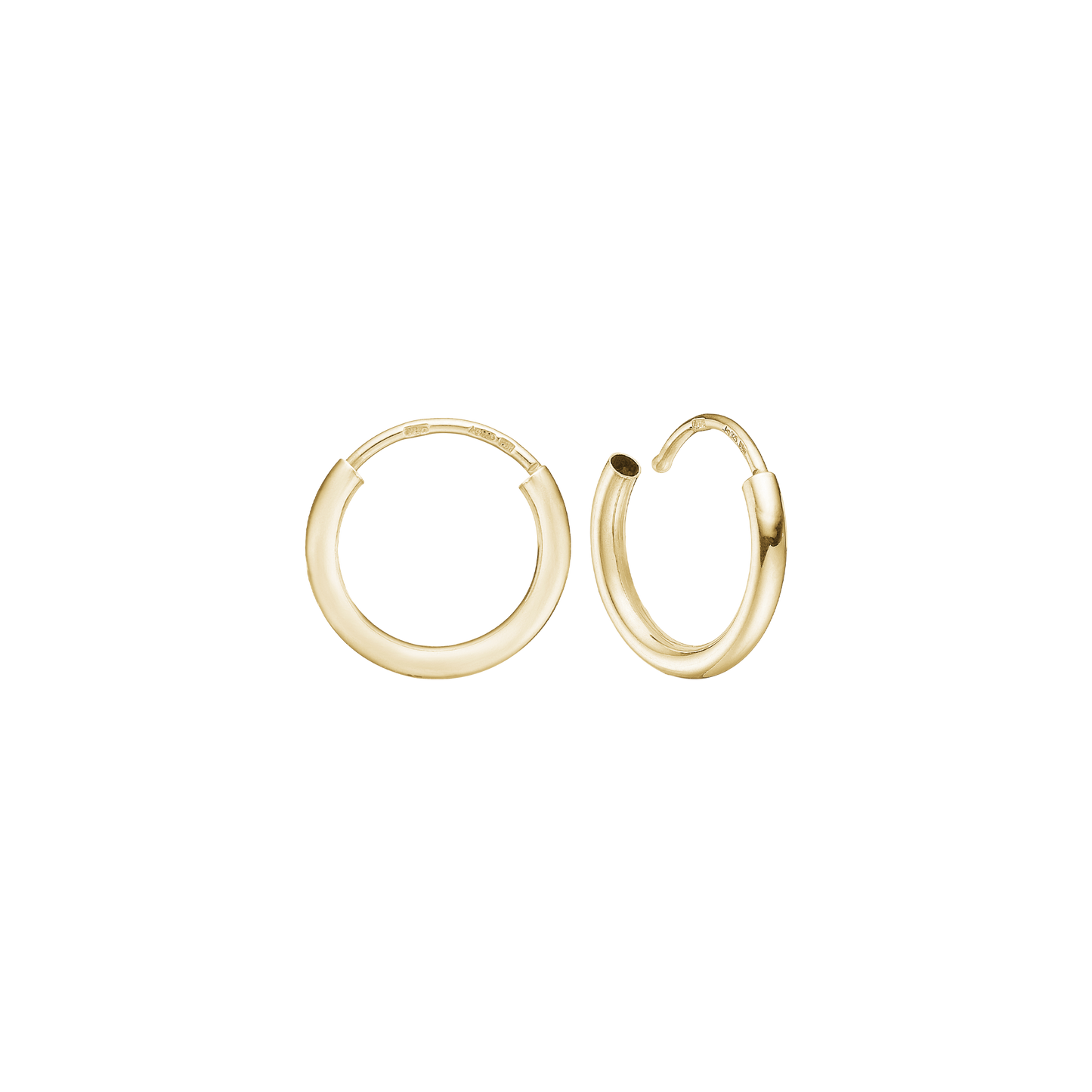 Creoler Forgyldt Sterling Sølv 13 mm Med Vippelås Tråd 1,8 mm