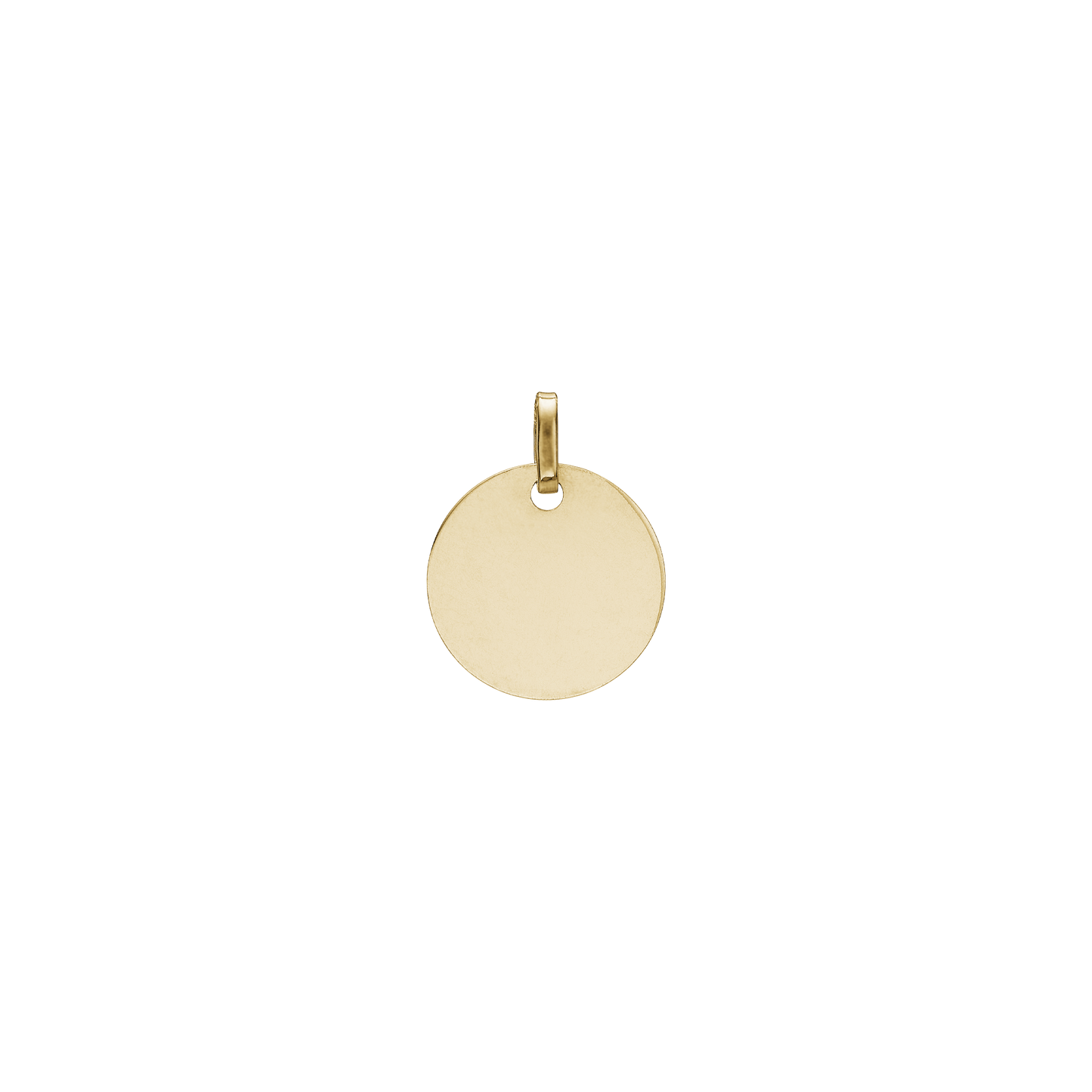 Rund Navneplade Vedhæng 8 Karat Guld Diameter 12 mm
