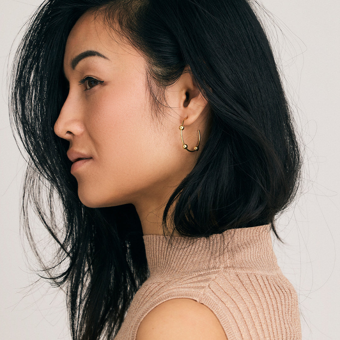 Creoler Ball Hoops 8 Karat Guld