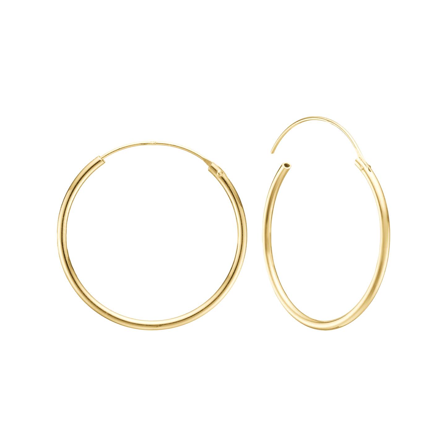 Creoler 8 Karat Guld Diameter 24,5 mm Med Vippelås Tråd 1,4 mm