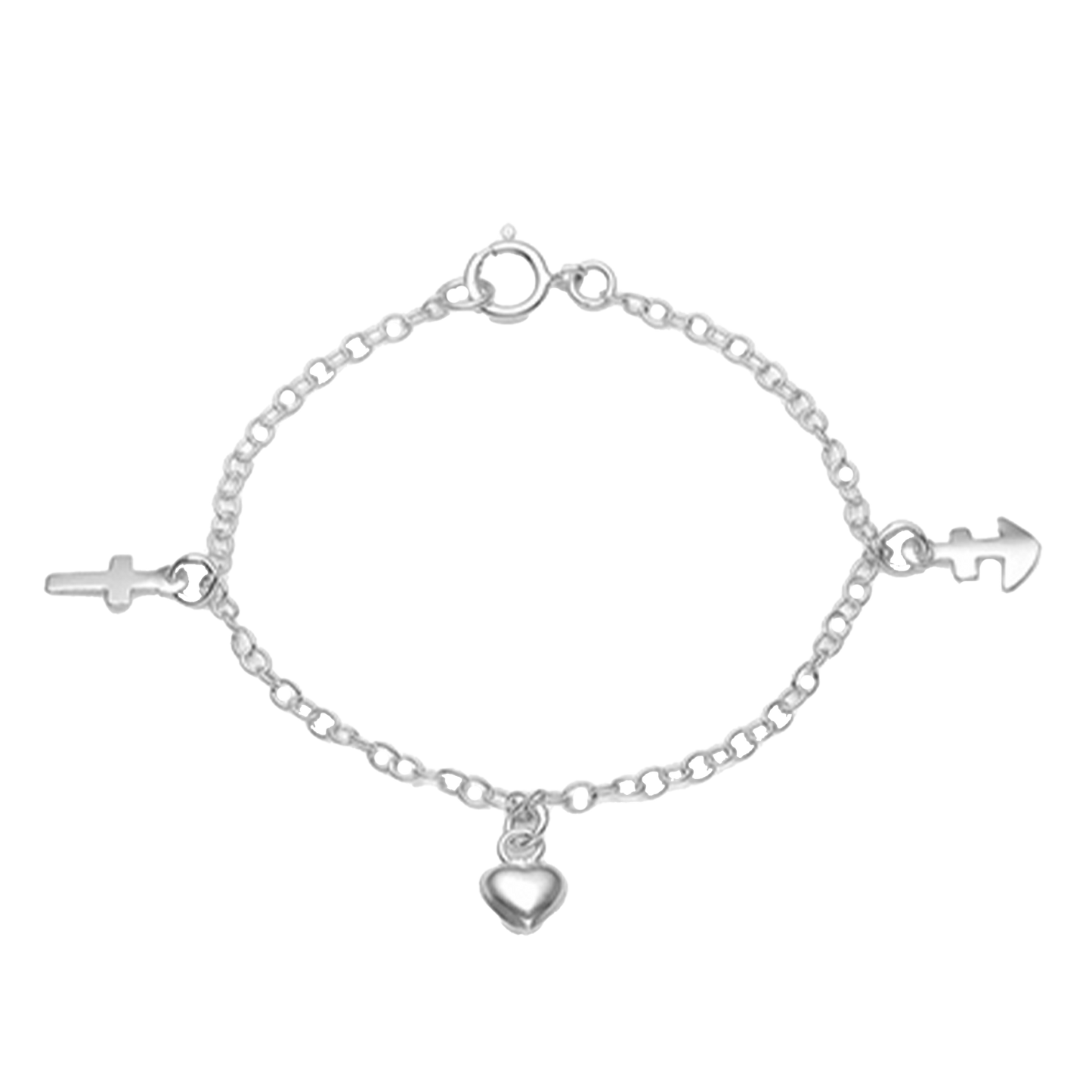 Armbånd til Børn med Tro Håb Kærlighed Sterling Sølv 16 cm