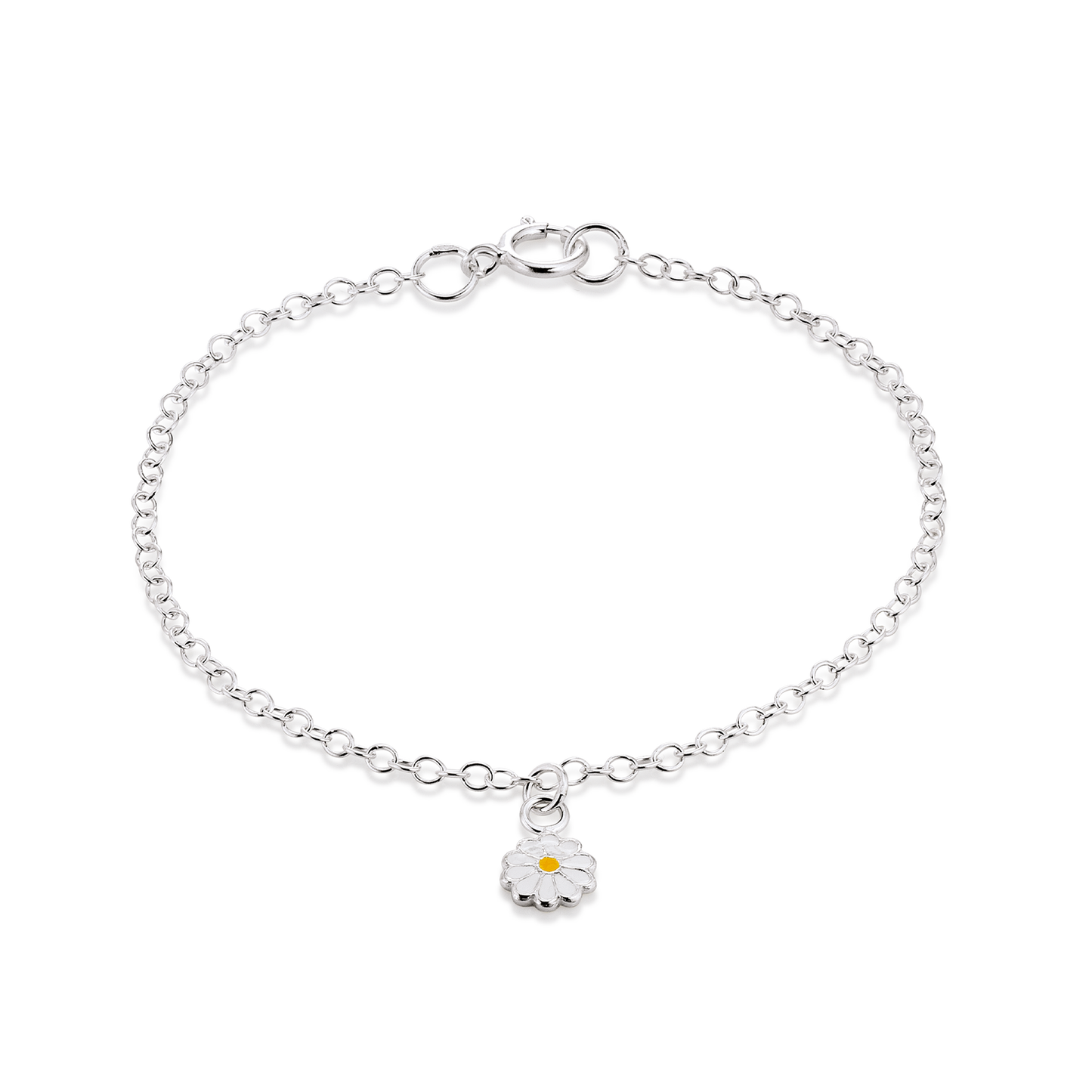 Armbånd til Børn med Emalje Blomst Sterling Sølv 16 cm