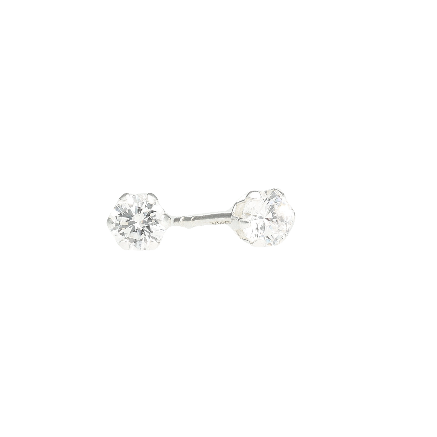 Cubic Zirkonia Ørestikker Sterling Sølv 4,5 mm