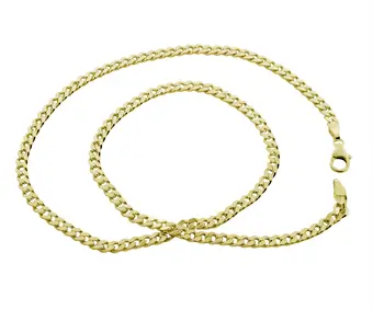 Bred panser 8K guld halskæde - 4.1 mm