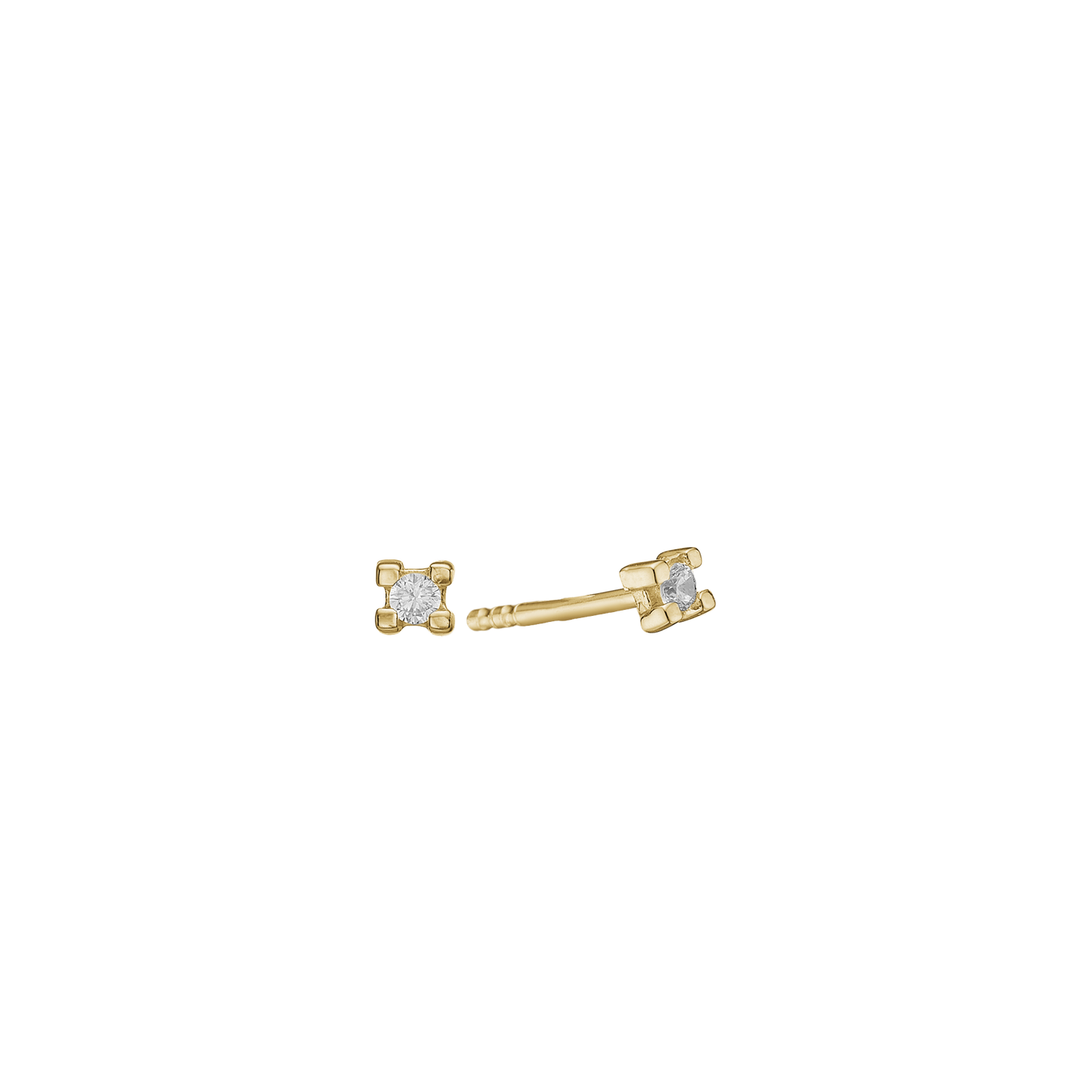 Cubic Zirkonia Ørestikker 14 Karat Guld 3 mm