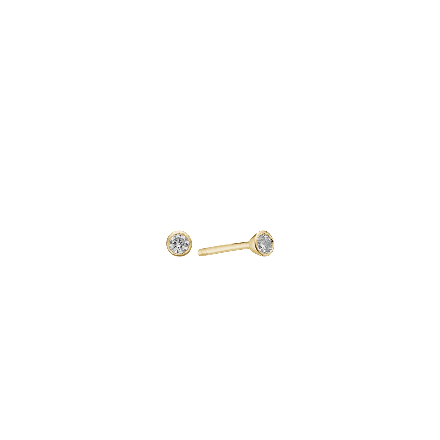 Cubic Zirkonia Ørestikker 14 Karat Guld 2,8 mm