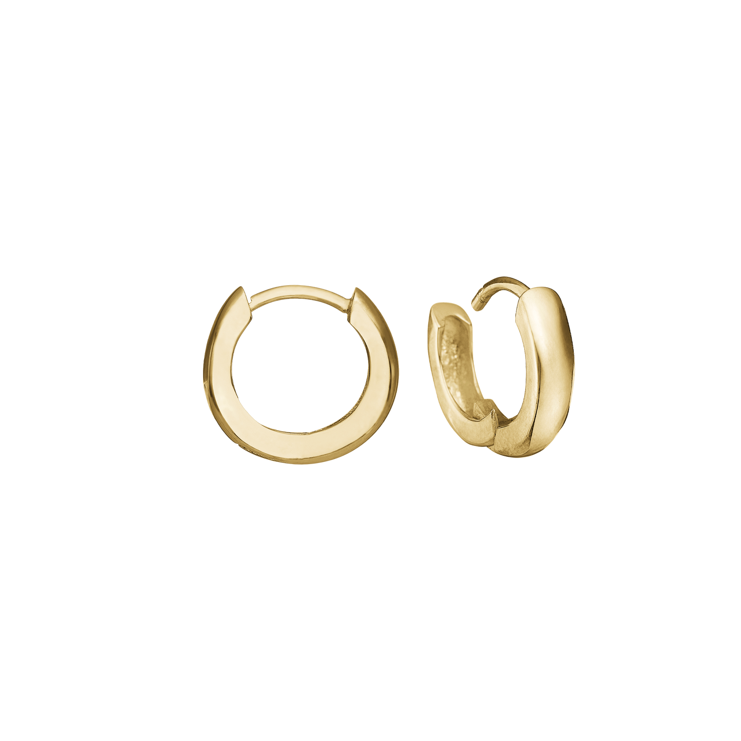 Creoler 14 Karat Guld Diamater 13 mm Med Vippelås Tråd 3 mm