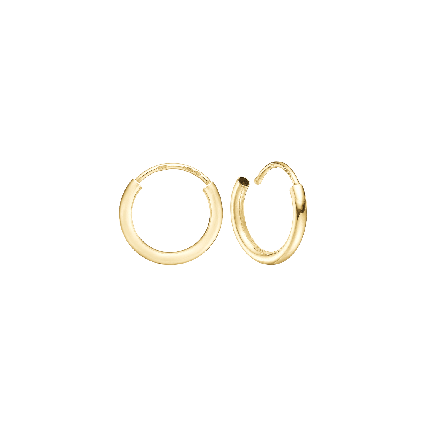 Creoler 14 Karat Guld Diamater 13 mm Med Vippelås Tråd 1,8 mm