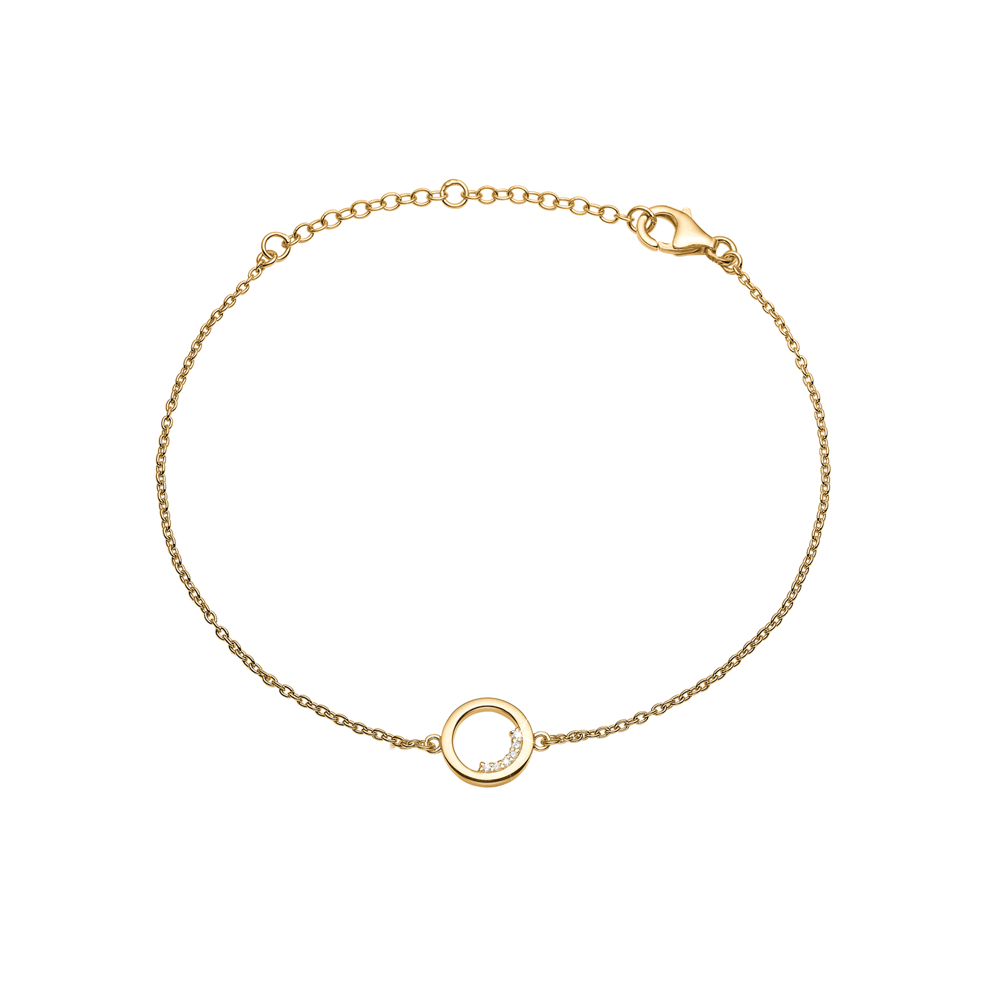 Armbånd 14 Karat Guld Med 6 Cubic Zirkonia