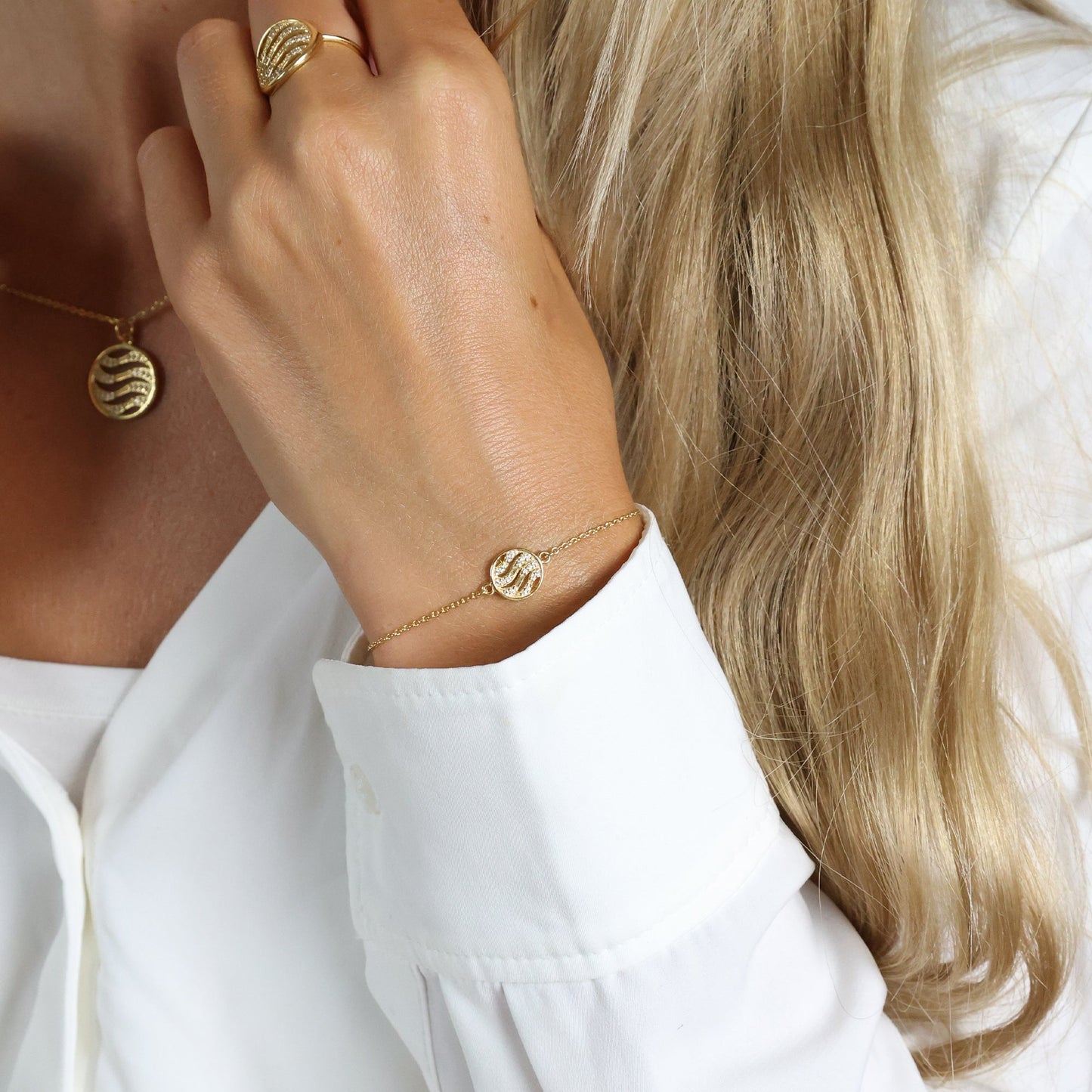 Armbånd Bølger 8 Karat Guld 14,4 - 21 cm