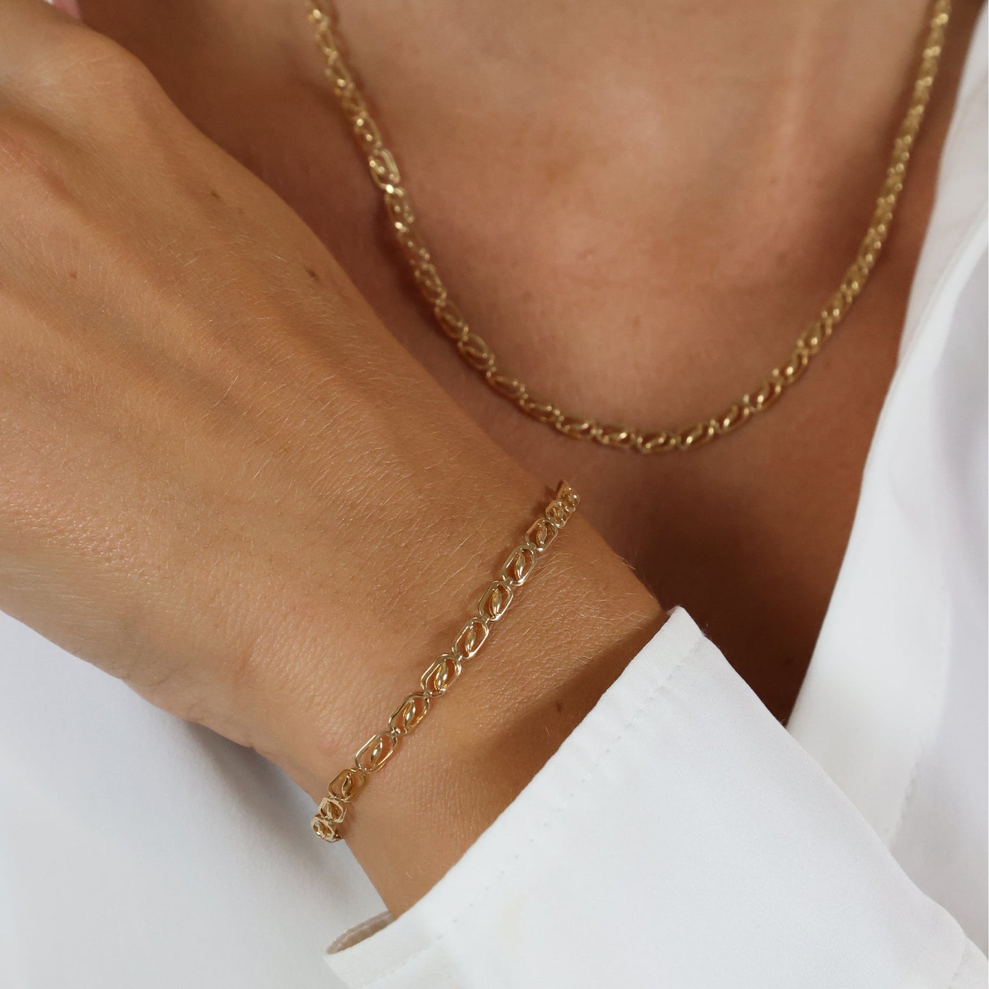 Armbånd Små Led 8 Karat Guld 19 cm