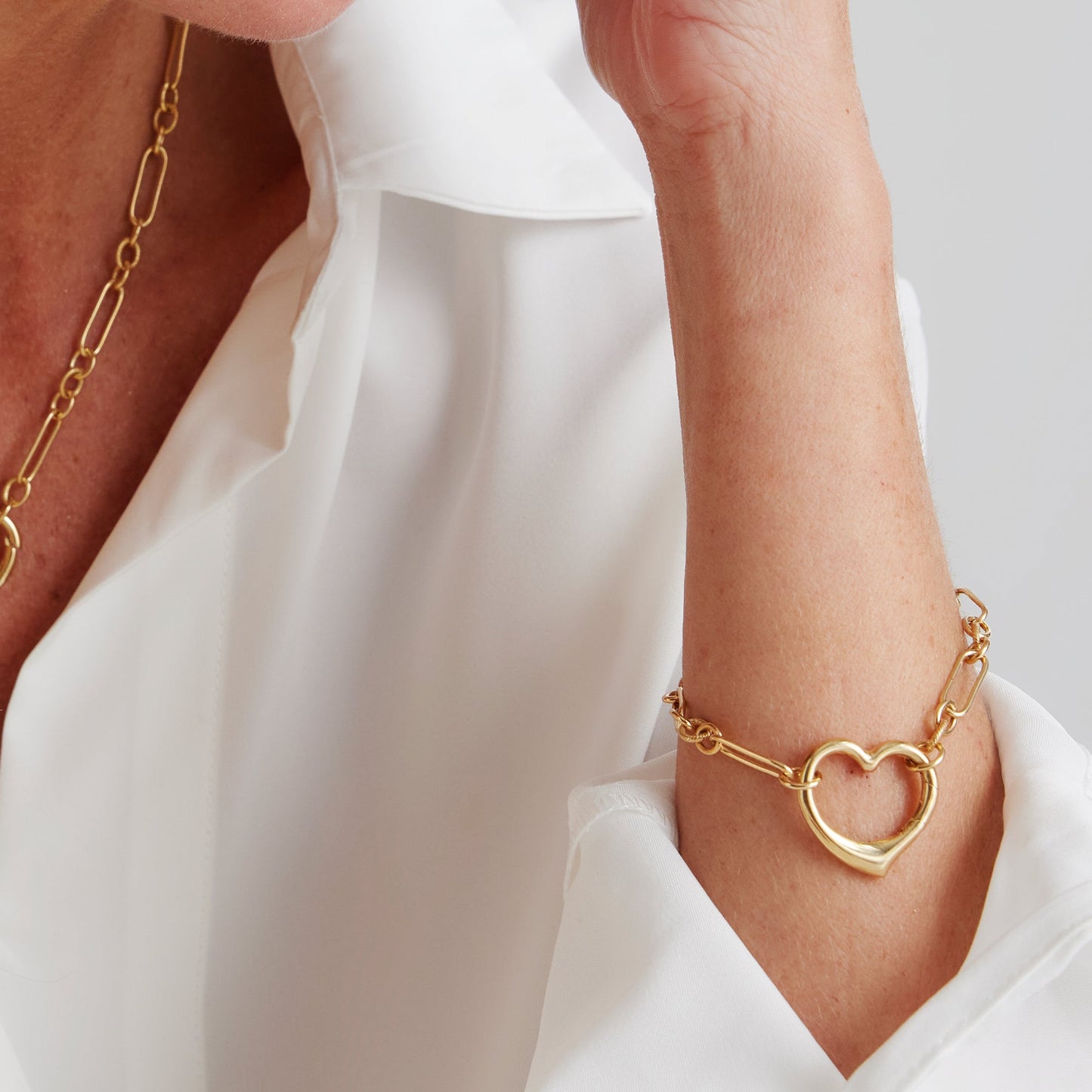 Armbånd Hjerte 8 Karat Guld 19 cm