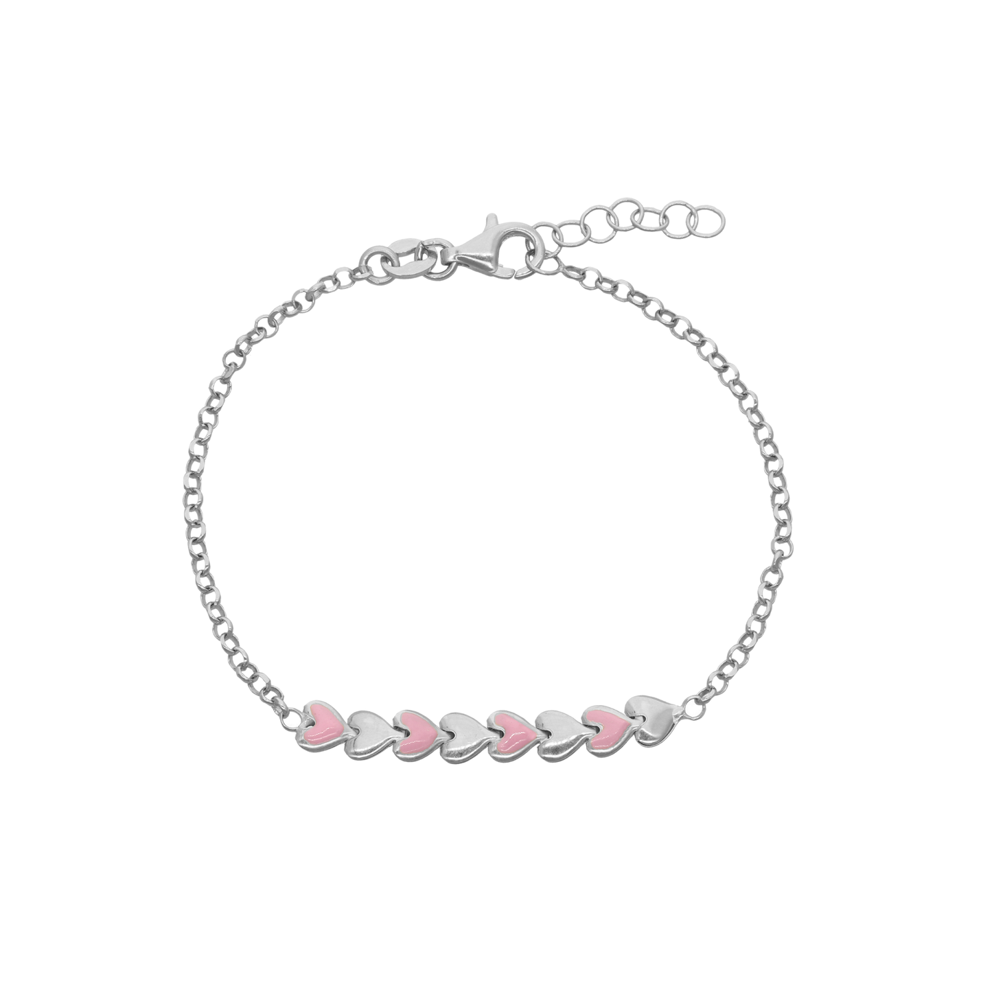 Armbånd til Børn Pink Hjerter Sterling Sølv