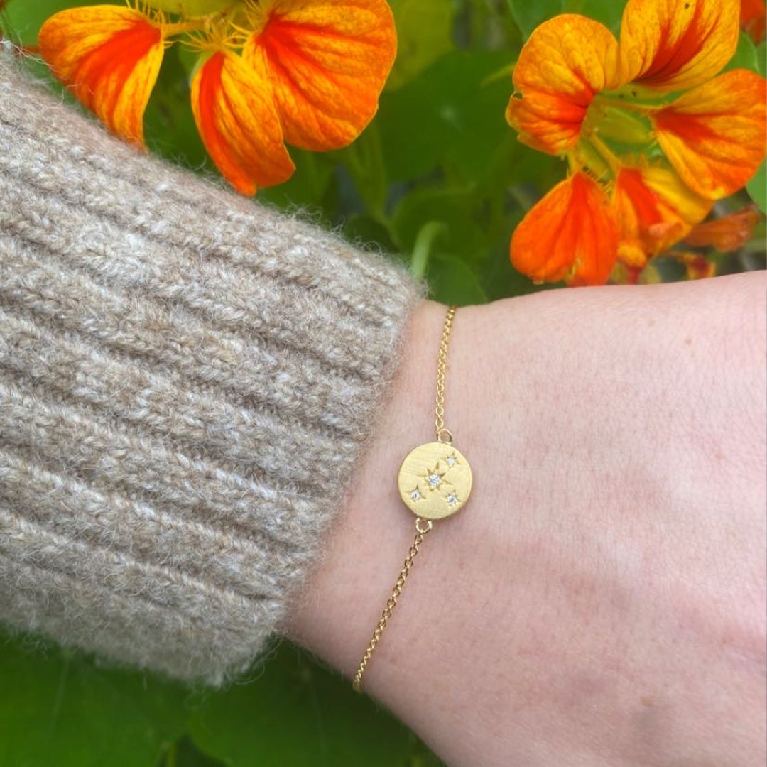 Armbånd Cubic Zirkonia Stjerner Forgyldt Sterling Sølv