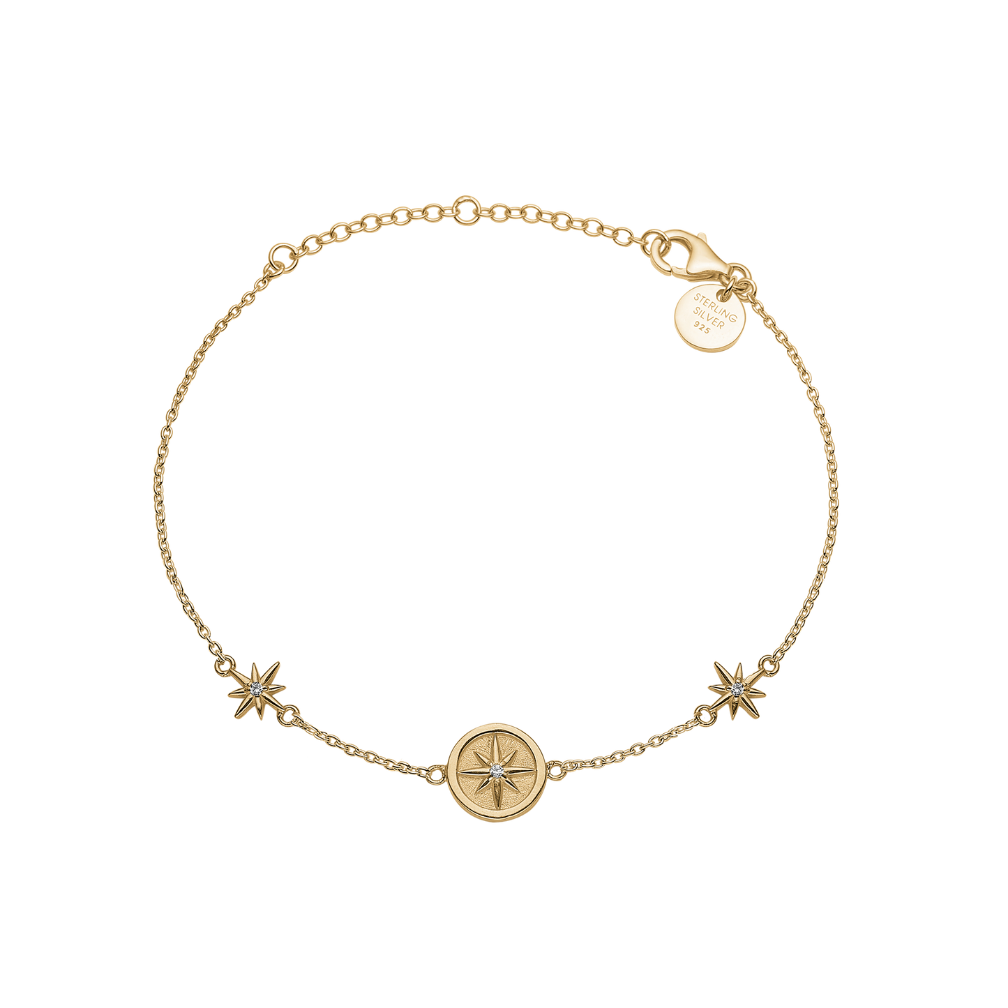 Armbånd Star Of The Night Forgyldt Sterling Sølv 16 + 4 cm