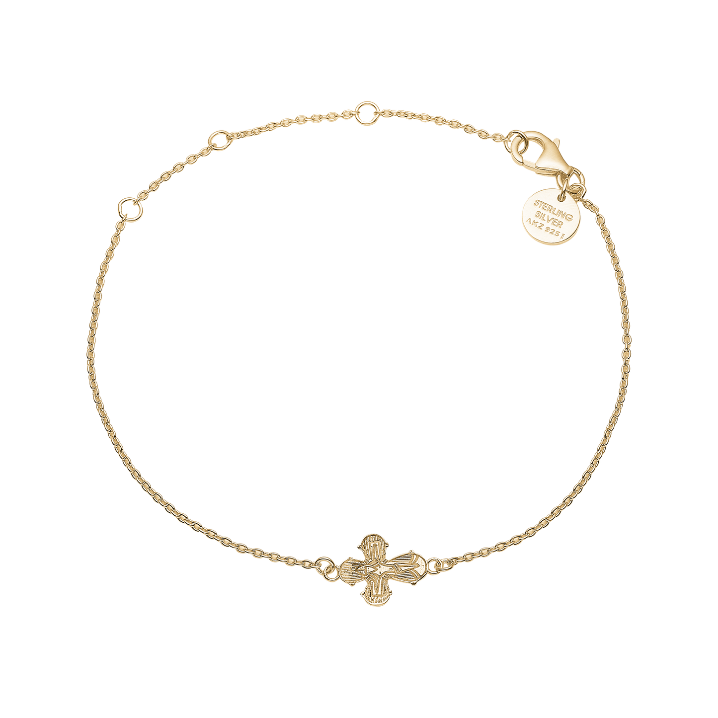 Dagmarkors Armbånd Forgyldt Sterling Sølv 14,5 - 21 cm