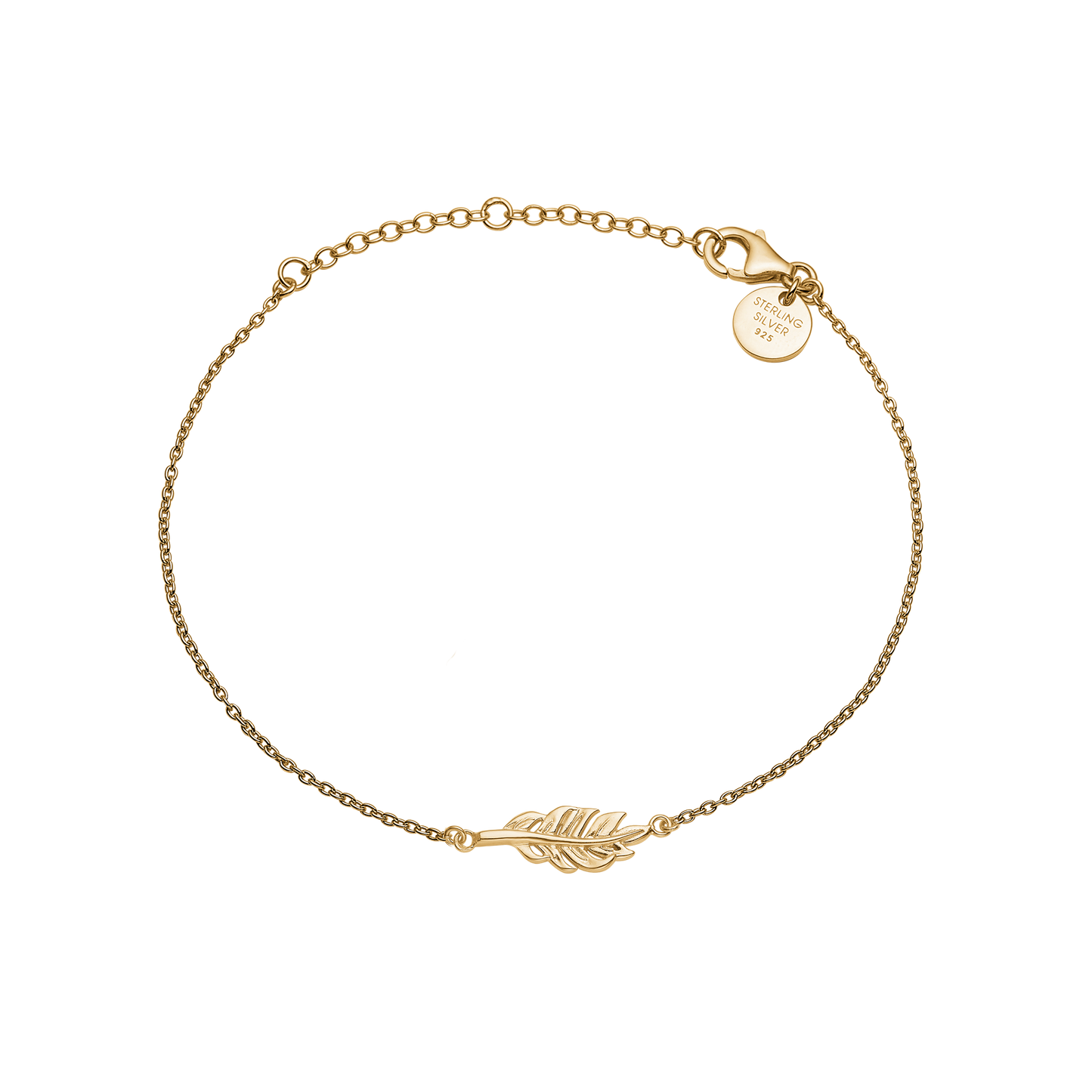Armbånd Fjer Forgyldt Sterling Sølv