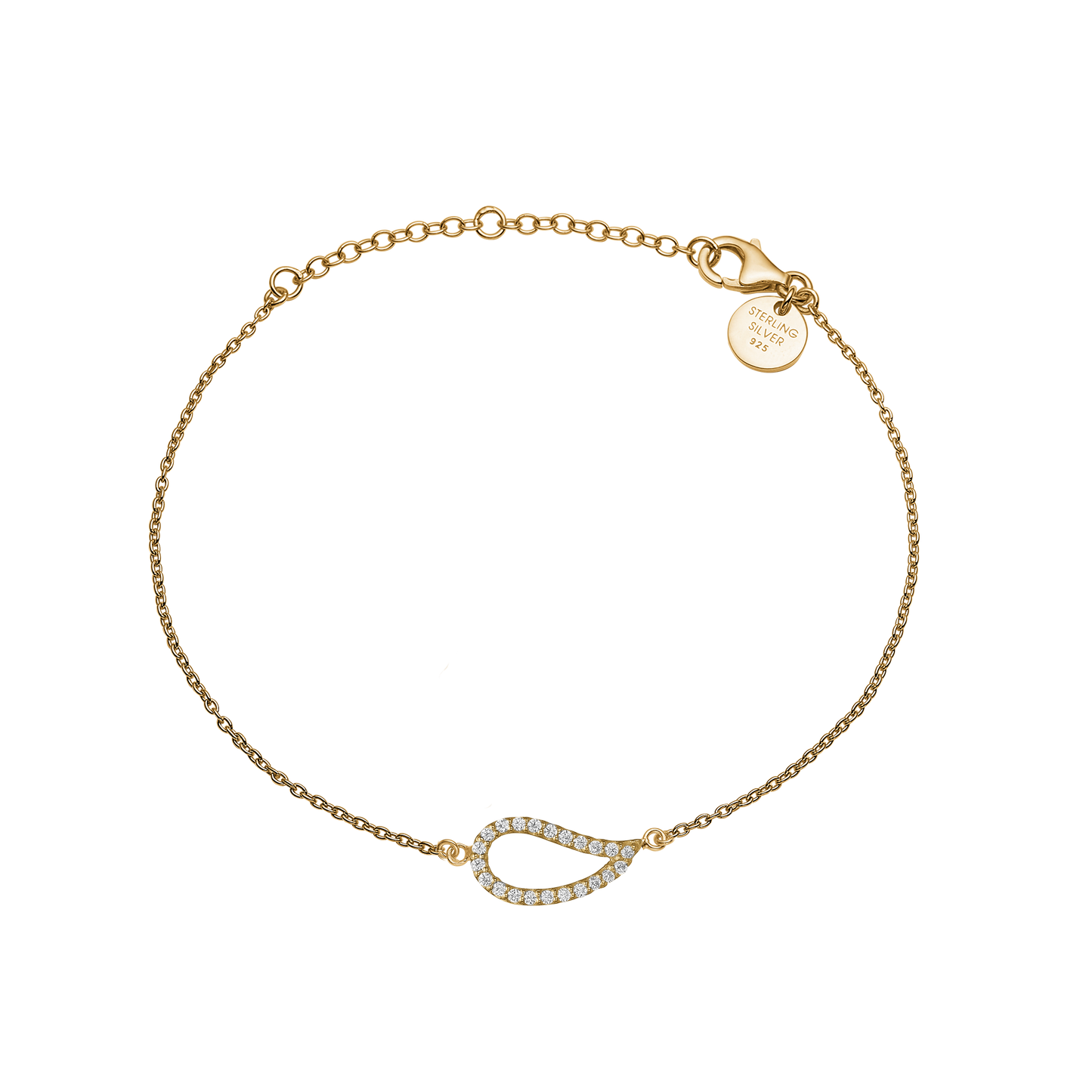 Armbånd Blad Forgyldt Sterling Sølv 16 + 4 cm