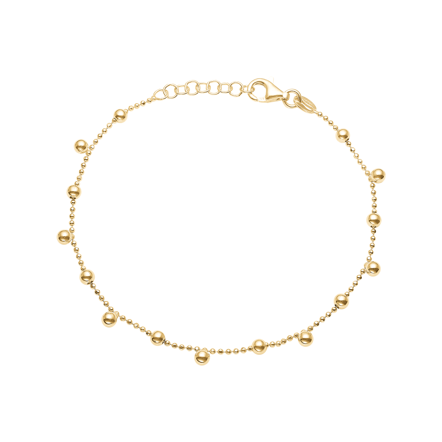Armbånd Kugler Forgyldt Sterling Sølv 17 + 3 cm