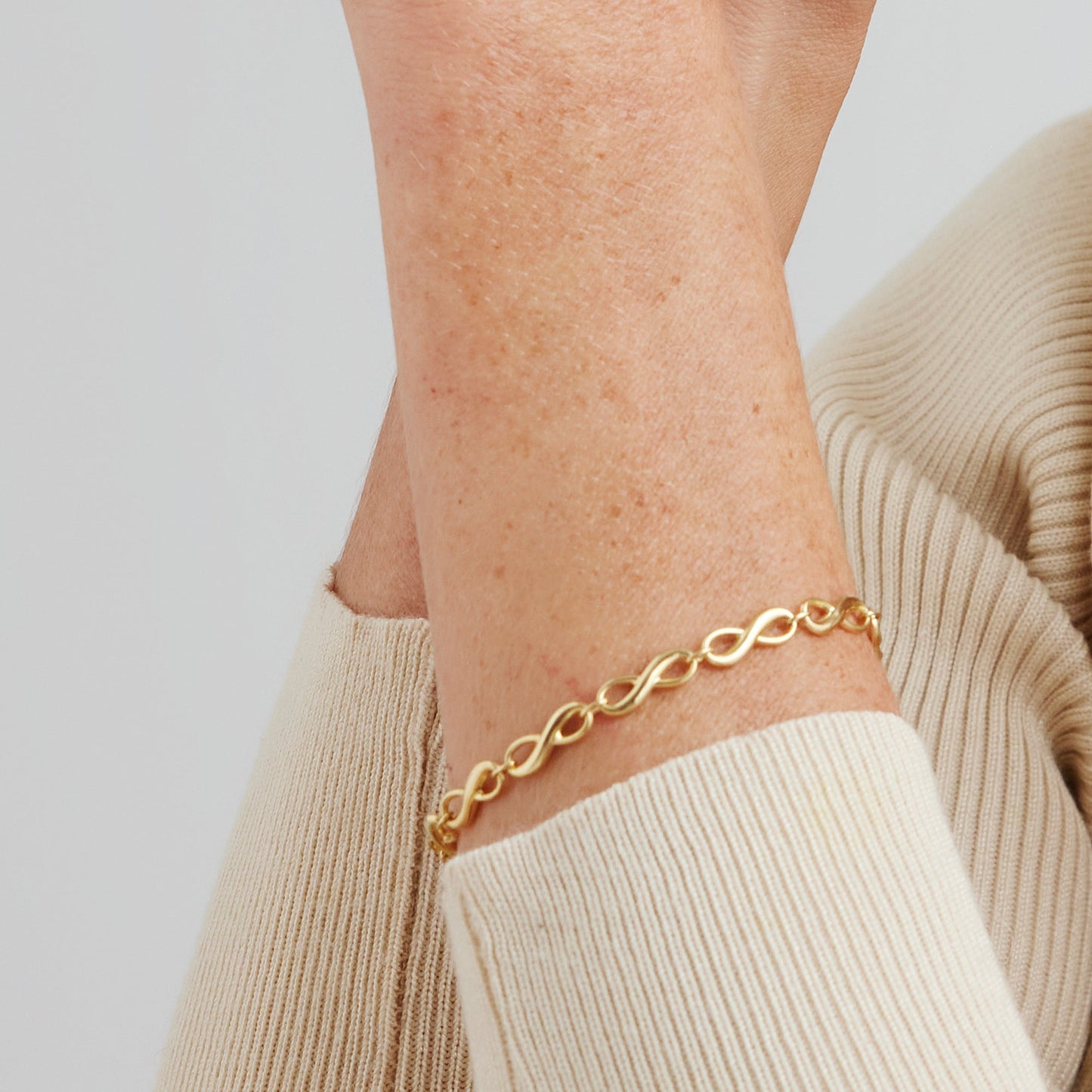 Armbånd Evighedstegn Forgyldt Sterling Sølv 19 cm