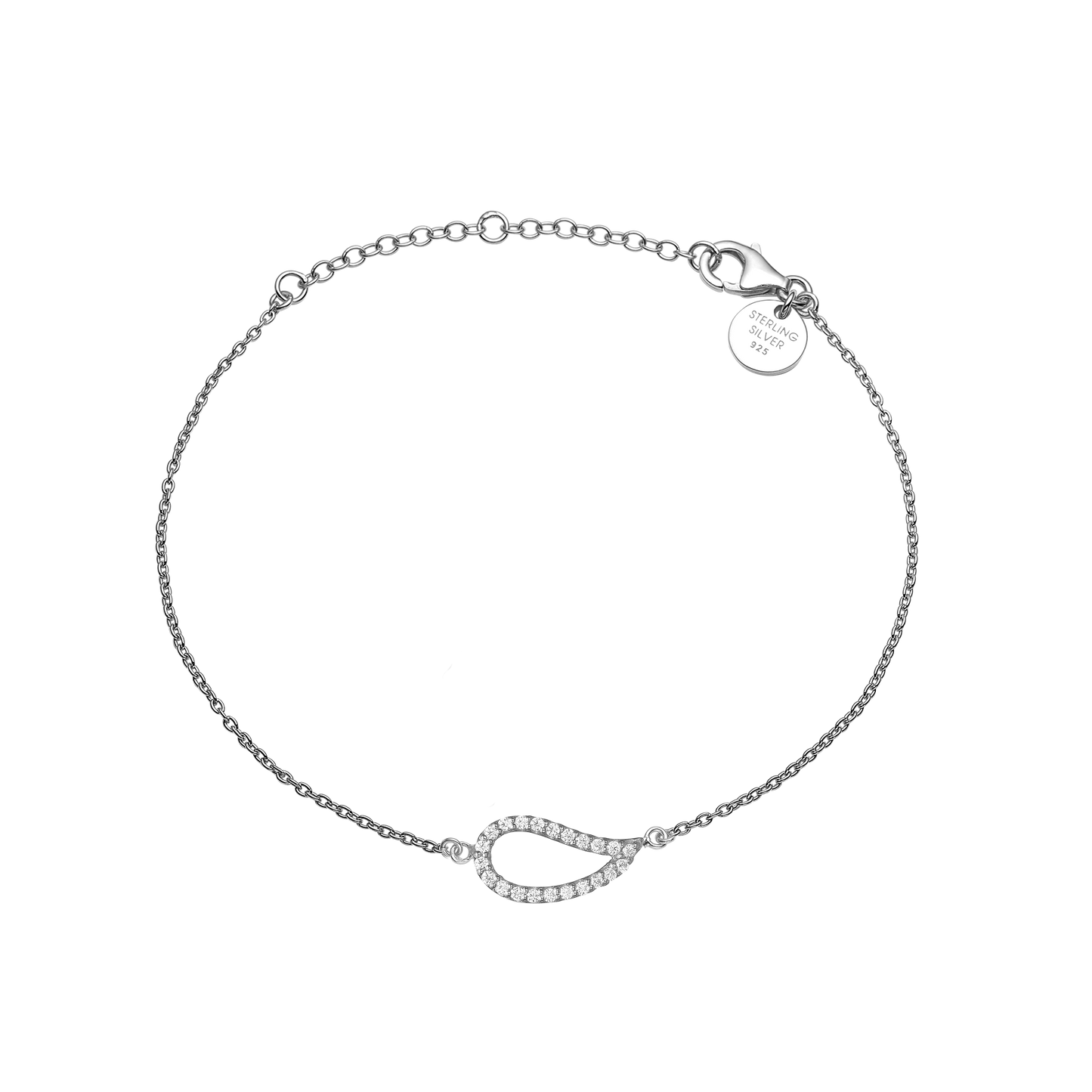 Armbånd Blad Cubic Zirkonia Sterling Sølv 16 + 4 cm