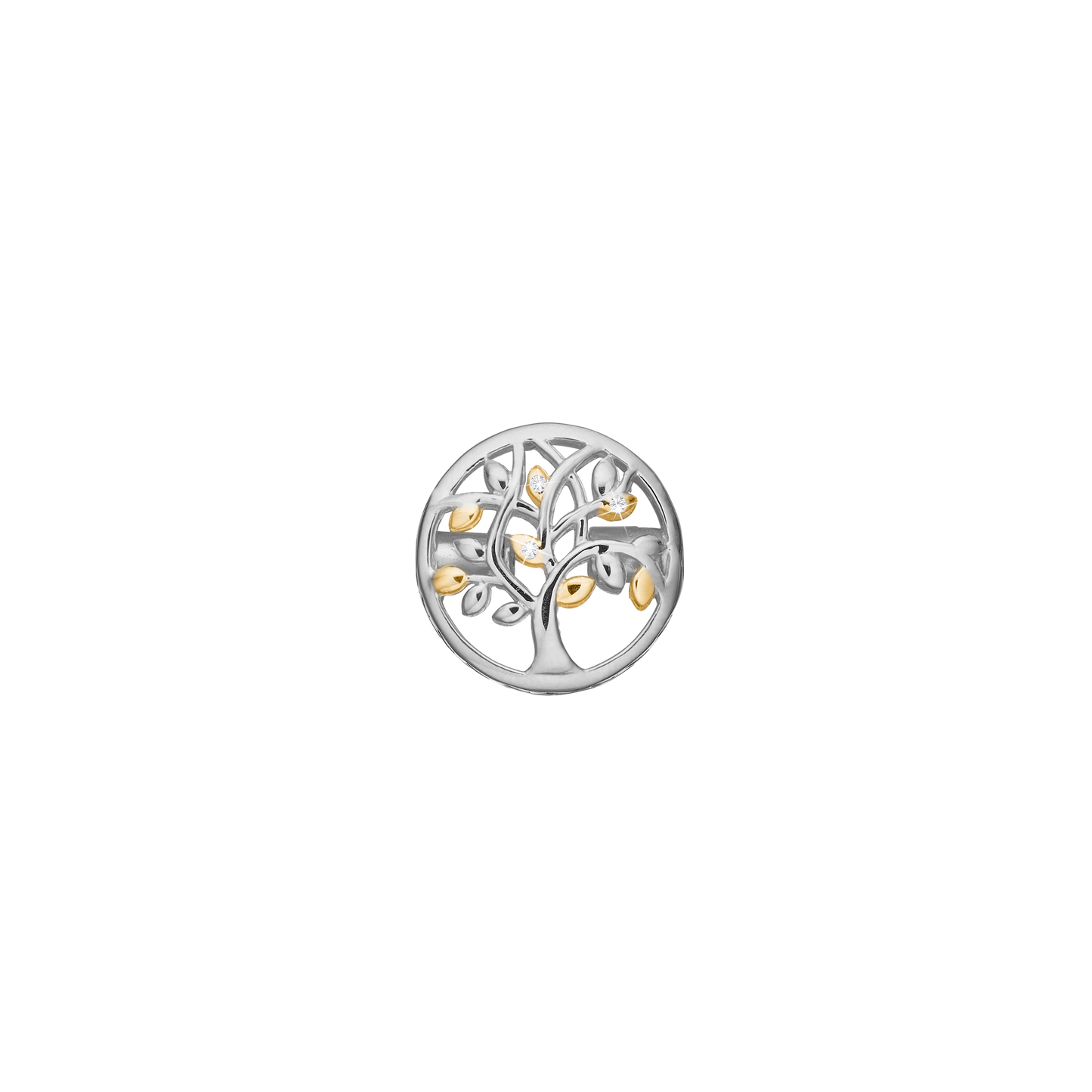 Connections Lås Tree Of Life med Diamanter Sterling Sølv / Forgyldt Sterling Sølv