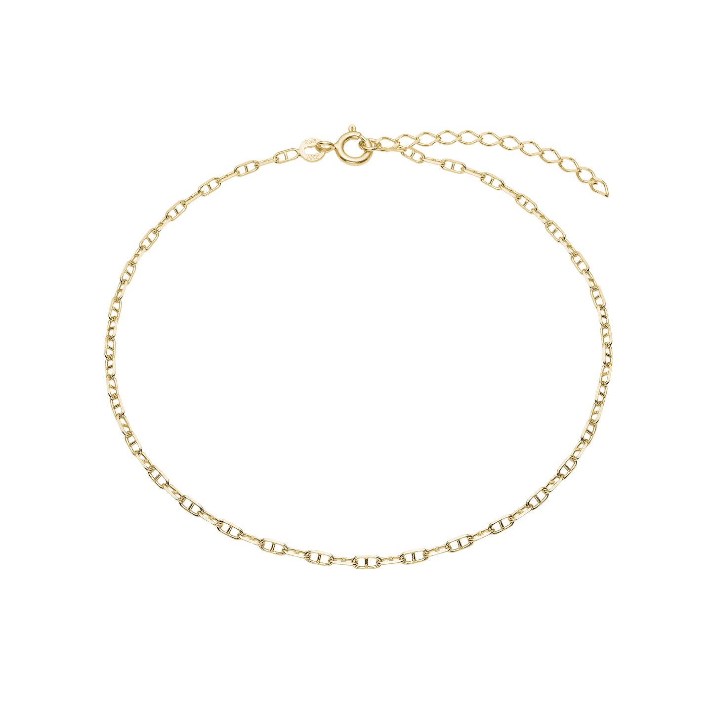 Ankelkæde Ancla Forgyldt Sterling Sølv 23 + 4 cm