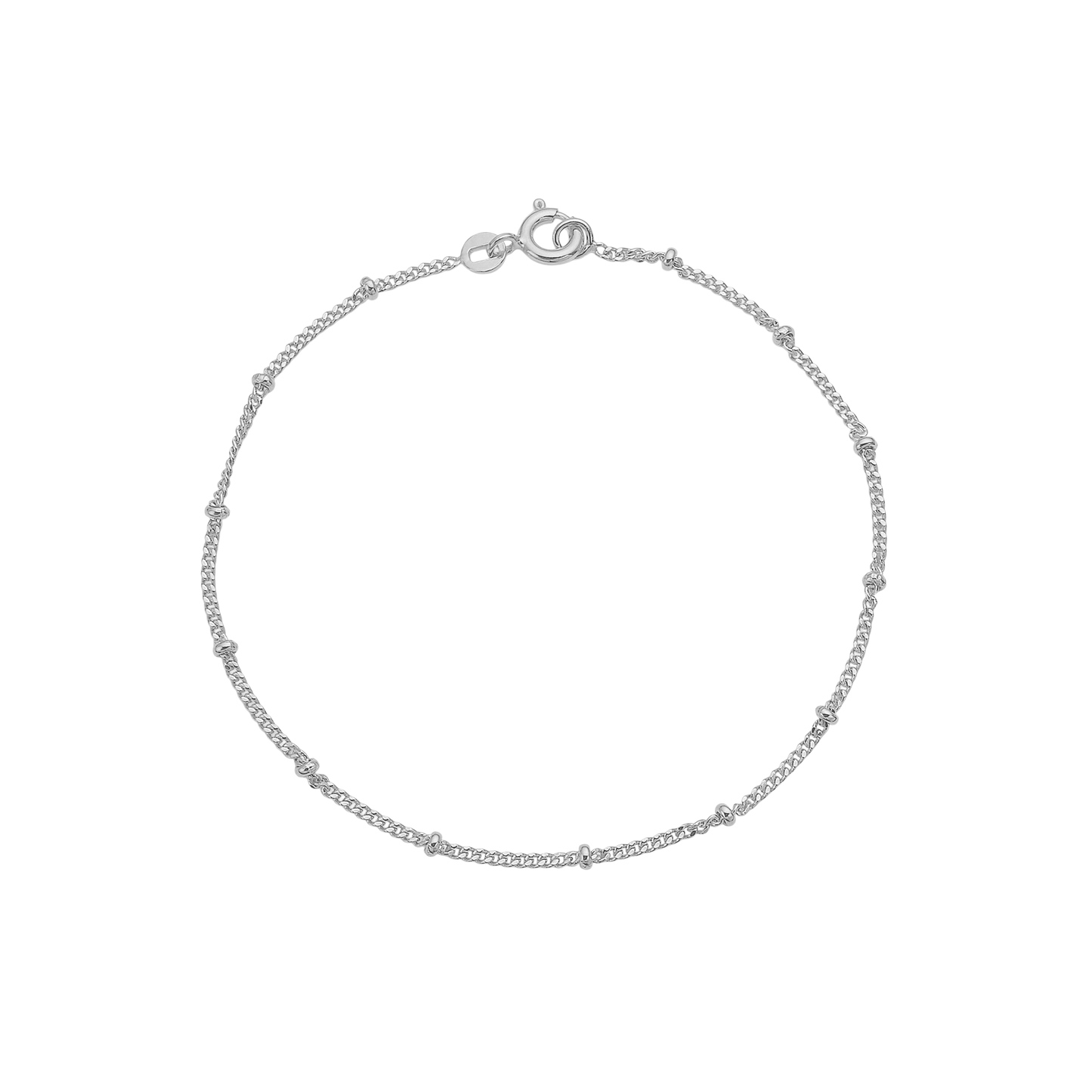 Ankelkæde Små Kugler Sterling Sølv 23 + 4 cm