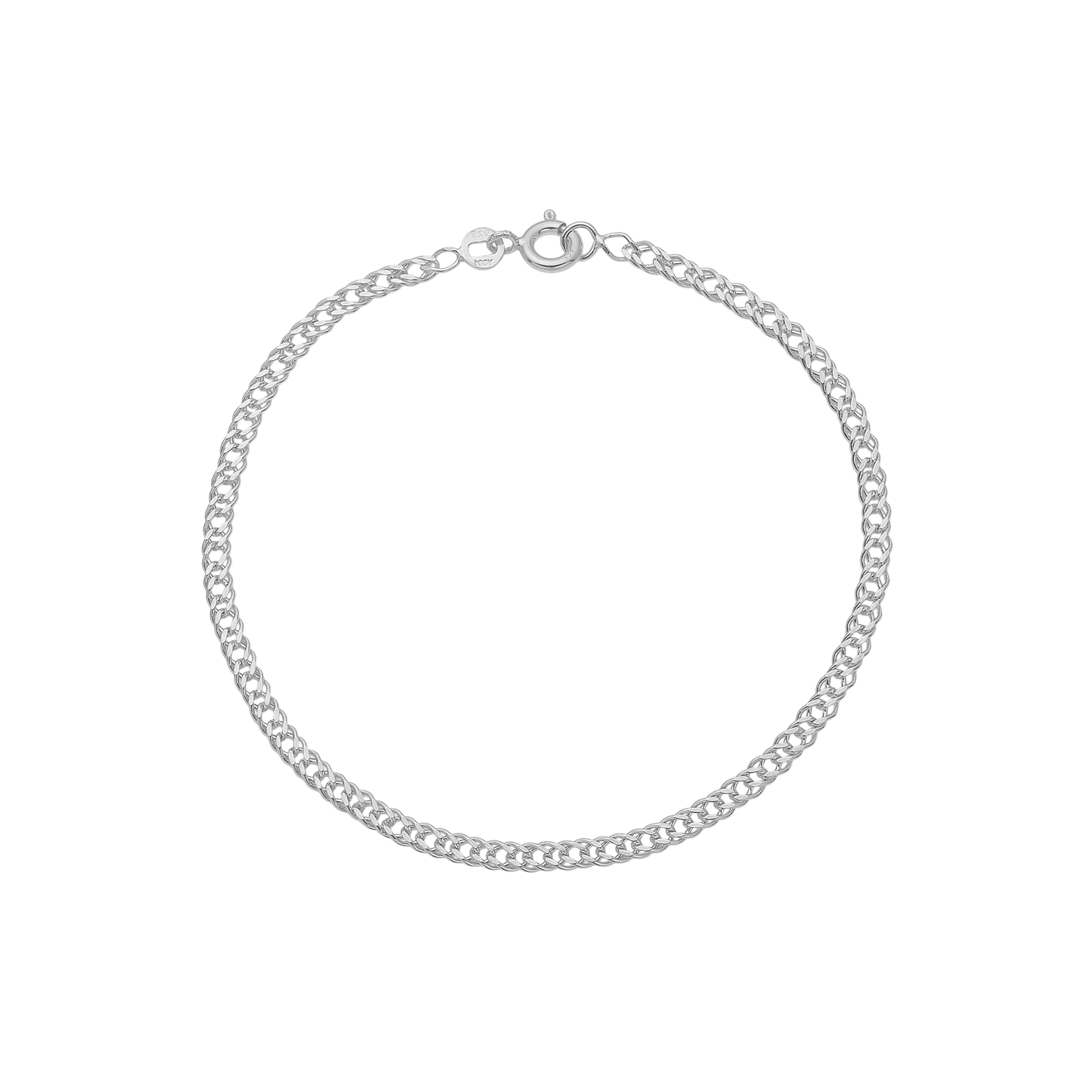 Ankelkæde Runde Led Sterling Sølv 23 + 4 cm