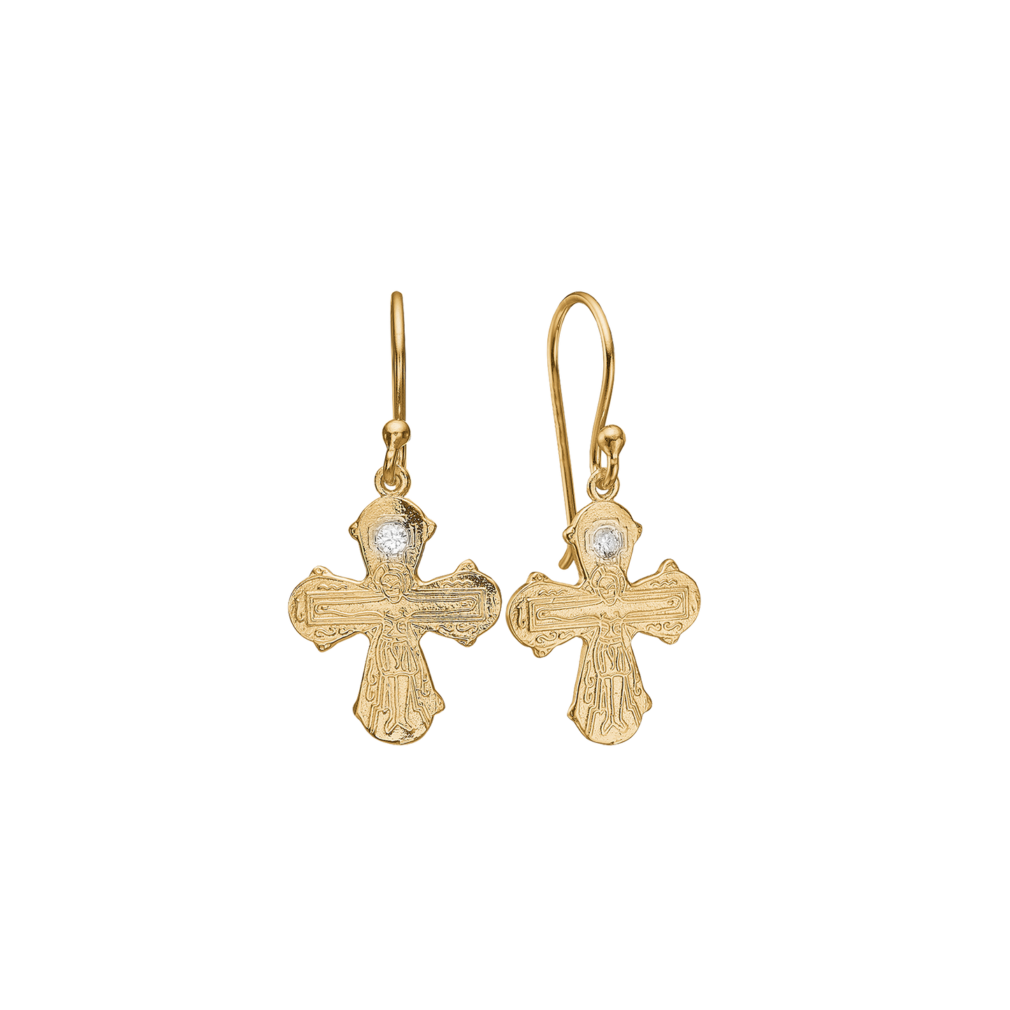 Øreringe Dagmar Kors LG Diamant 8 Karat Guld 16 x 14 mm