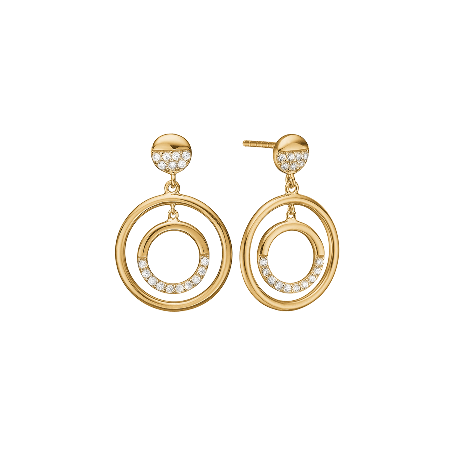 Ørehænger Cirkler Cubic Zirkonia Forgyldt Sterling Sølv