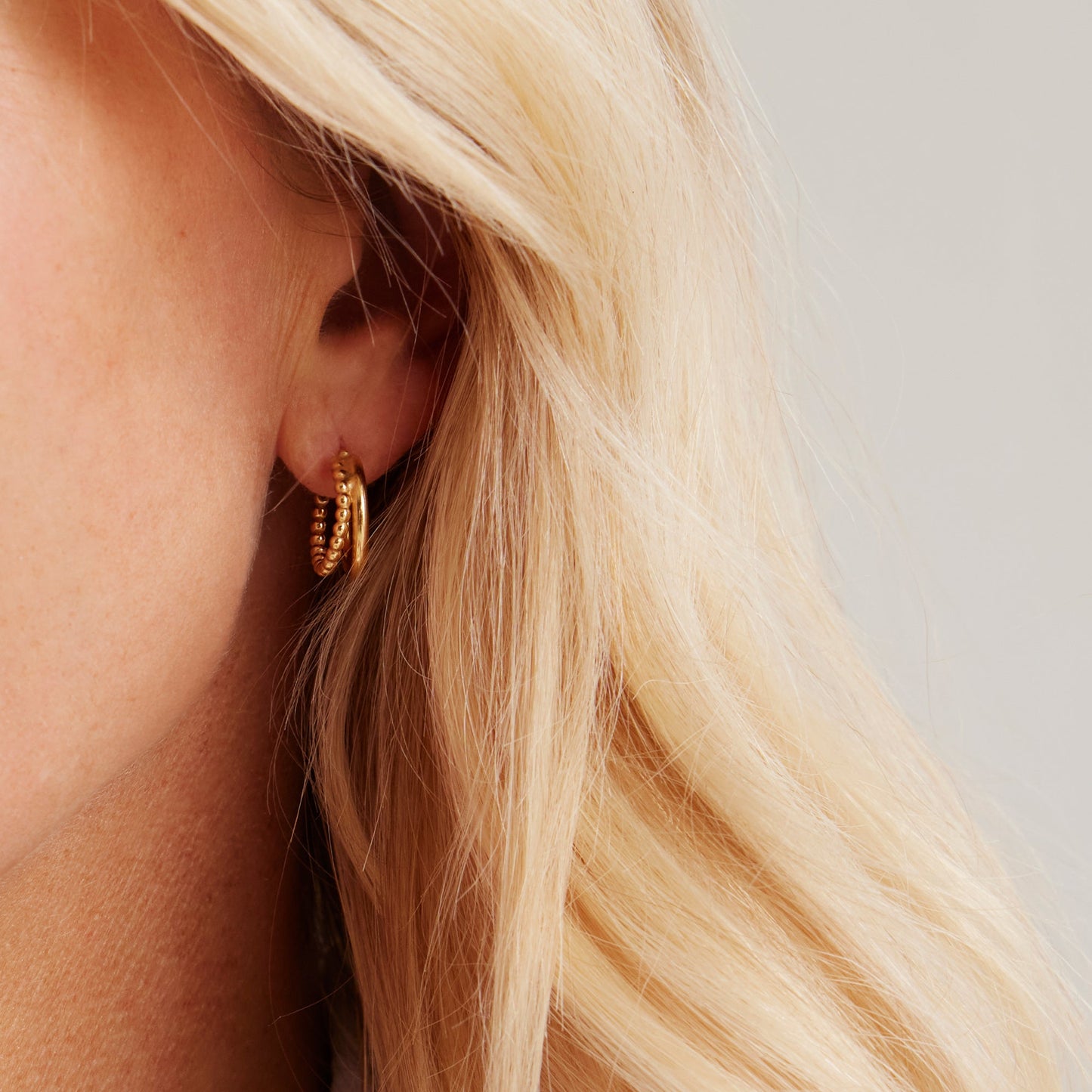 Creoler Halvcreol Forgyldt Sterling Sølv Ø 14 mm