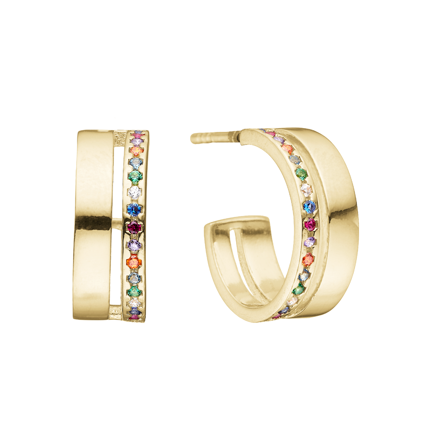 Creoler Halvcreol Forgyldt Sterling Sølv Ø 16 mm