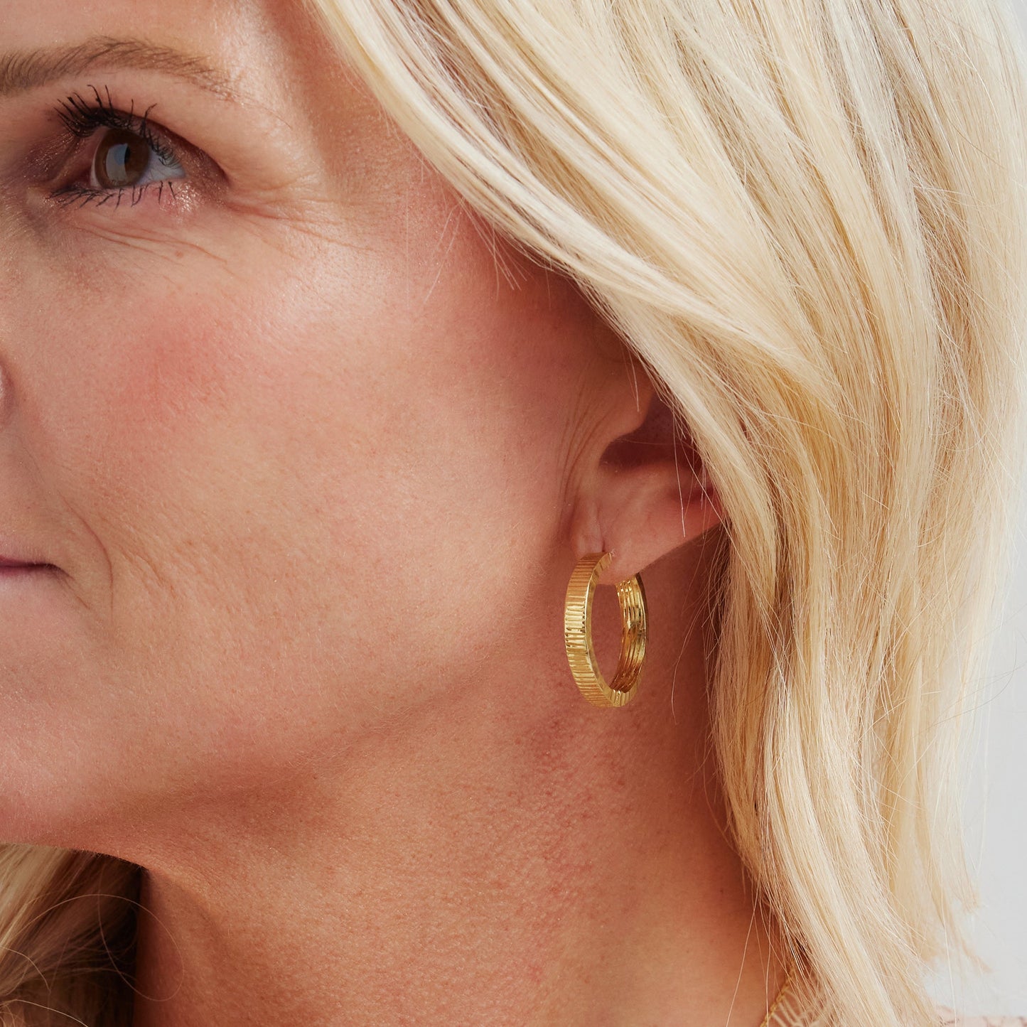 Creoler Facet Forgyldt Sterling Sølv Ø 25 mm