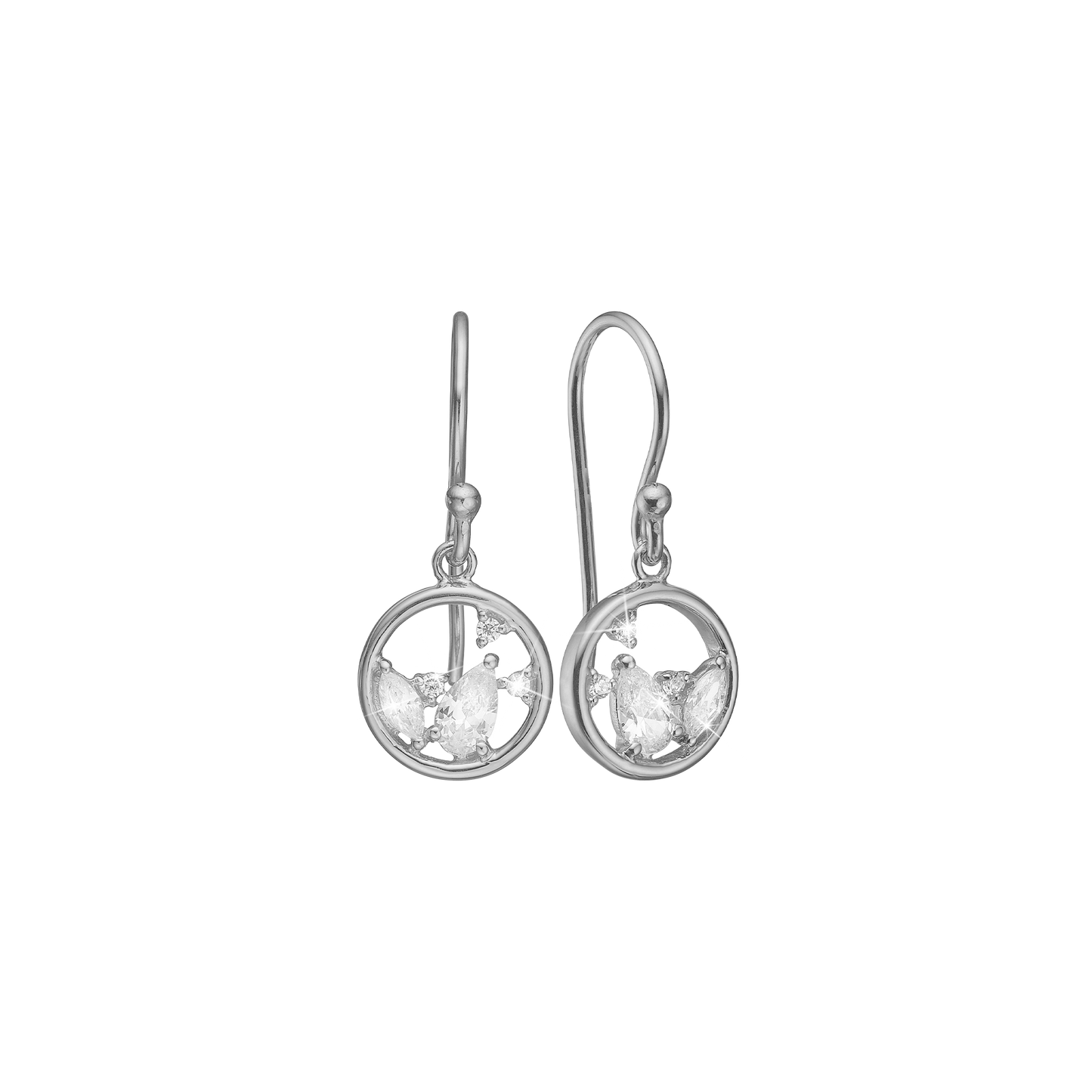 Ørehænger Cirkel med 10 Cubic Zirkonia Sterling Sølv