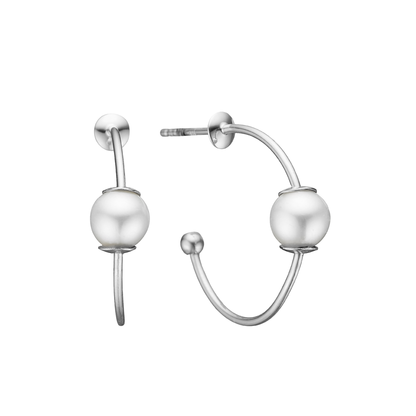 Creoler Halvcreol med Ferskvandsperle Sterling Silver Ø 23 mm