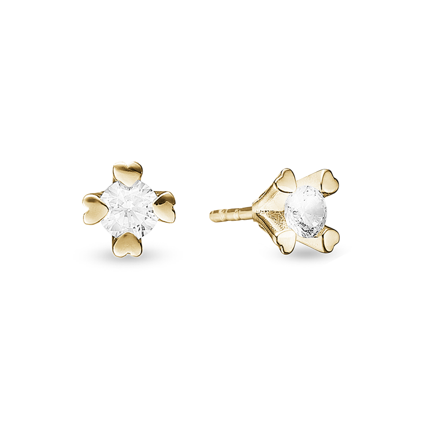Mary Ørestikker 14 Karat Guld Med 2x0,75ct W/VS Labgrown Diamant