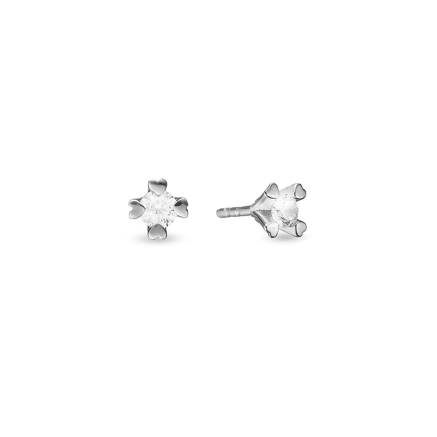 Mary Ørestikker 14 Karat Hvidguld Med 2x0,25ct W/VS Labgrown Diamant