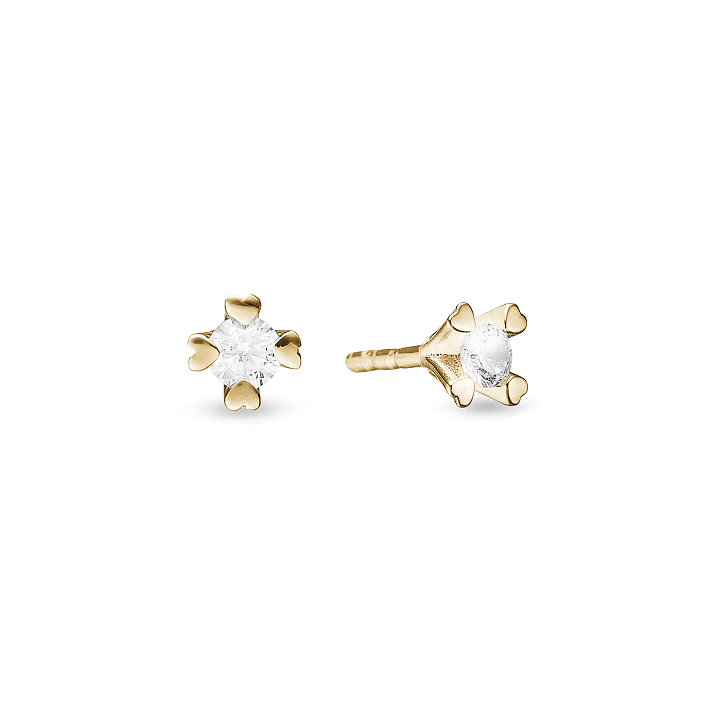 Mary Ørestikker 8 Karat Guld Med 2x0,10ct W/VS Labgrown Diamant