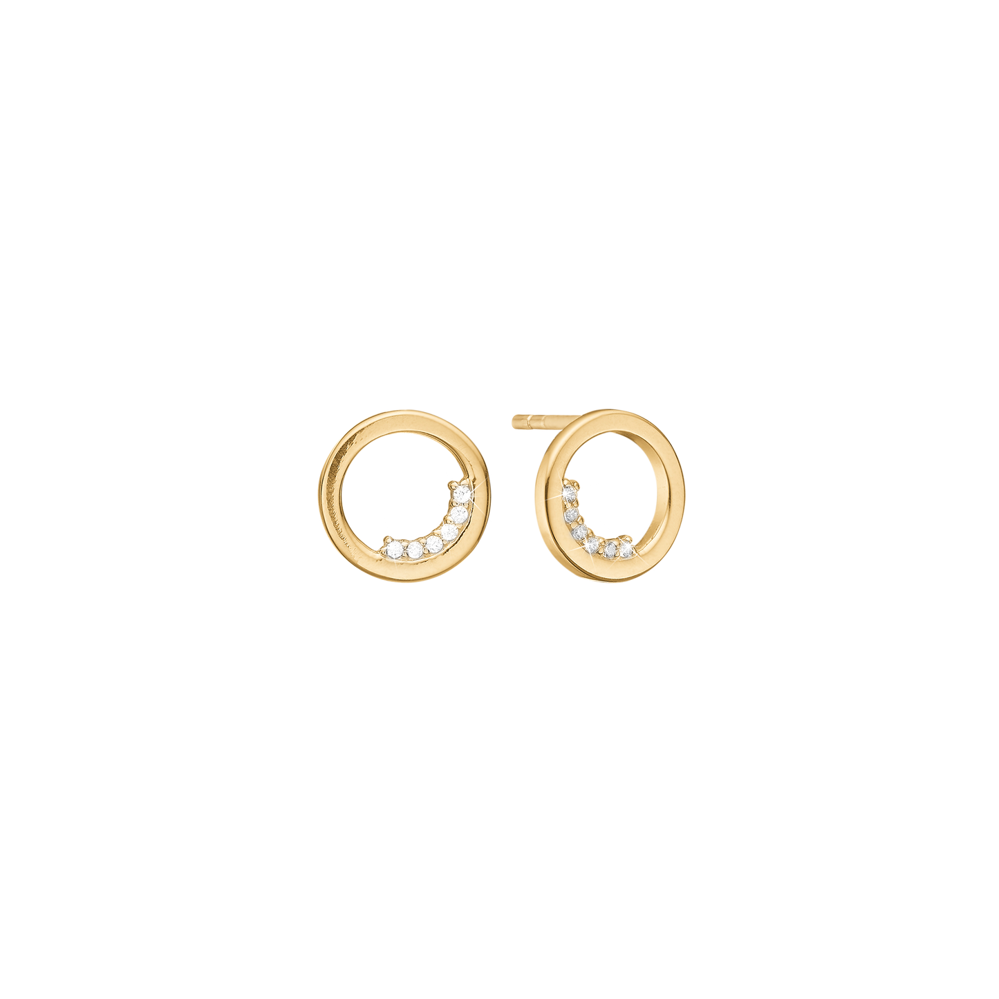 Ørestikker 14 Karat Guld Med 12 Cubic Zirkonia
