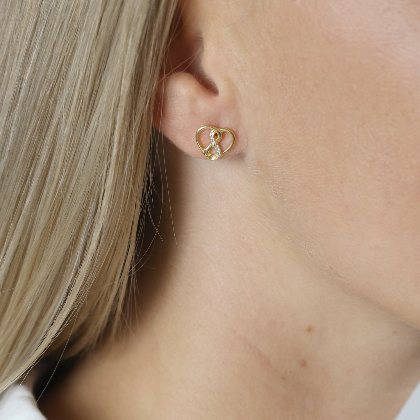 Evig Kærlighed Øretikker 14 Karat Guld Med Cubic Zirkonia