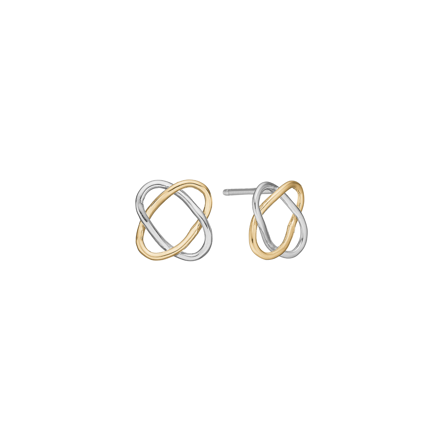 Ørestikker Twist 8 Karat Guld / Sterling Sølv