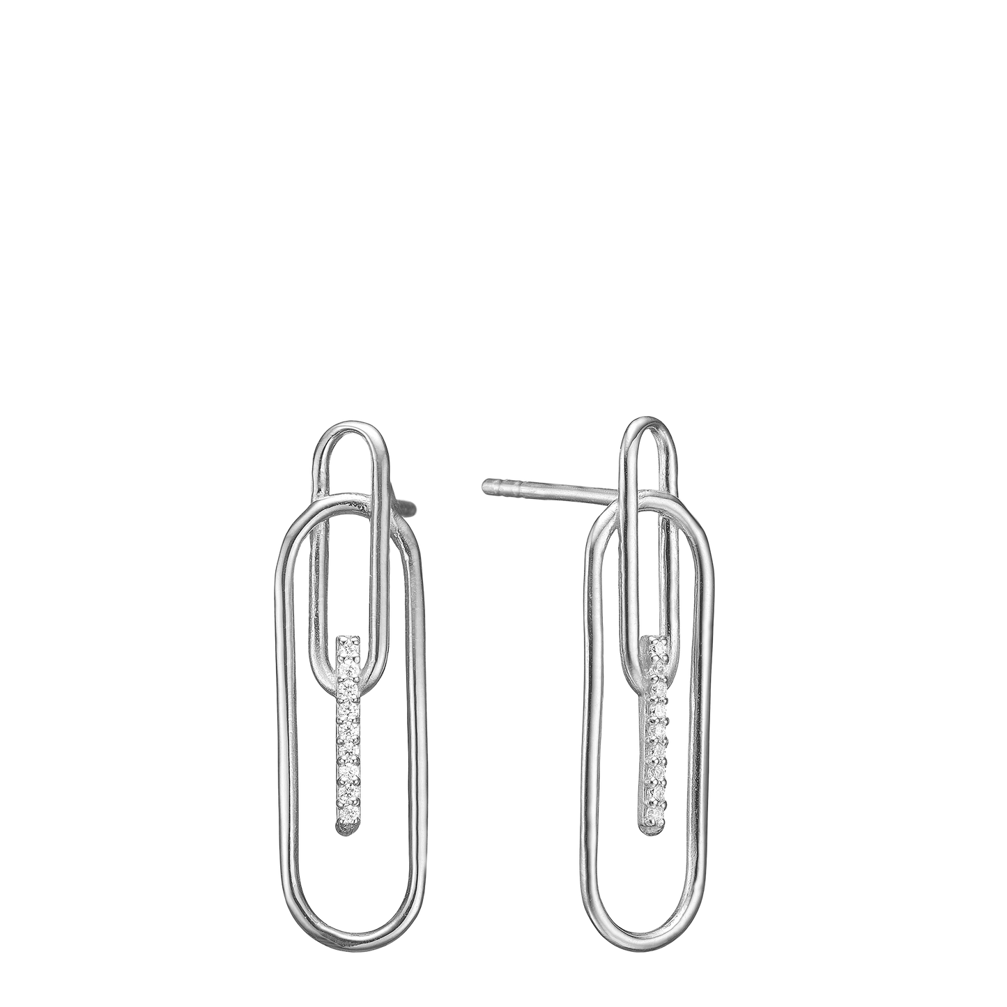 Ørestikker Paper Clip Cubic Zirkonia Sterling Sølv
