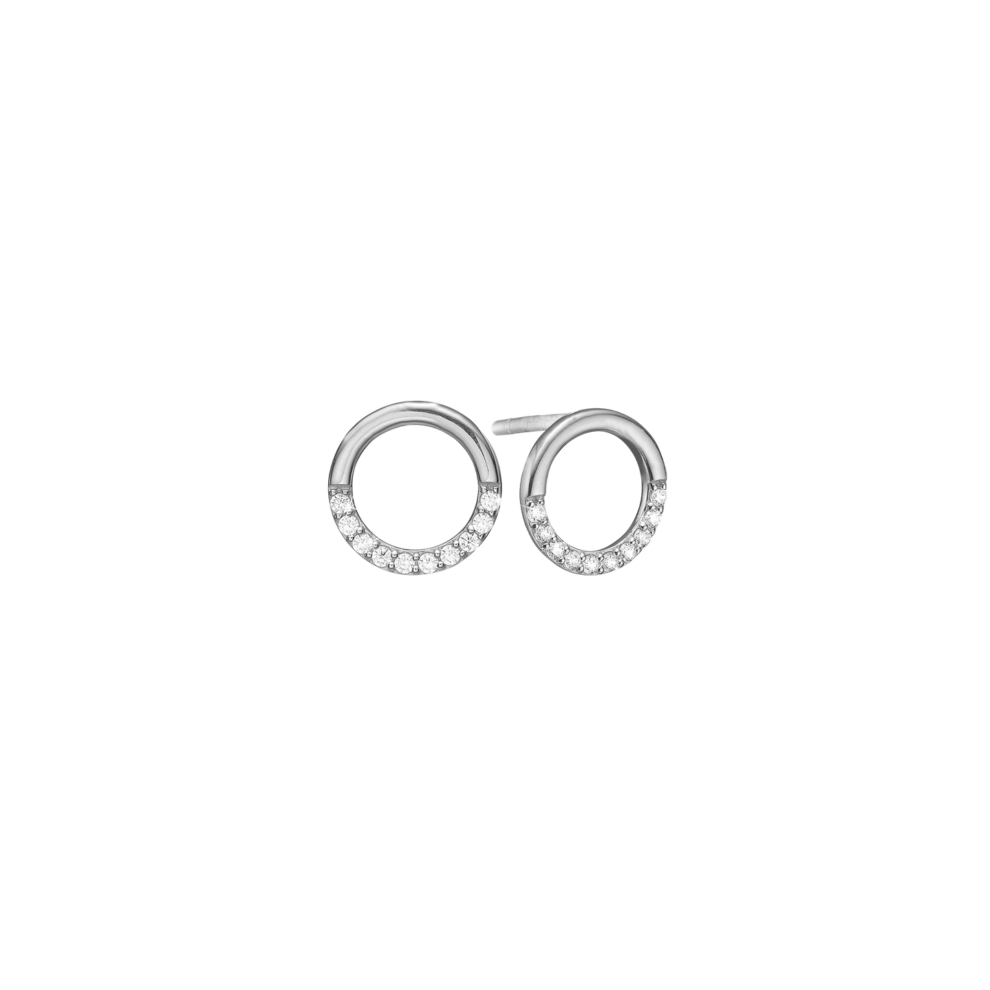 Ørestikker Cirkel med 20 Cubic Zirkonia Sterling Sølv