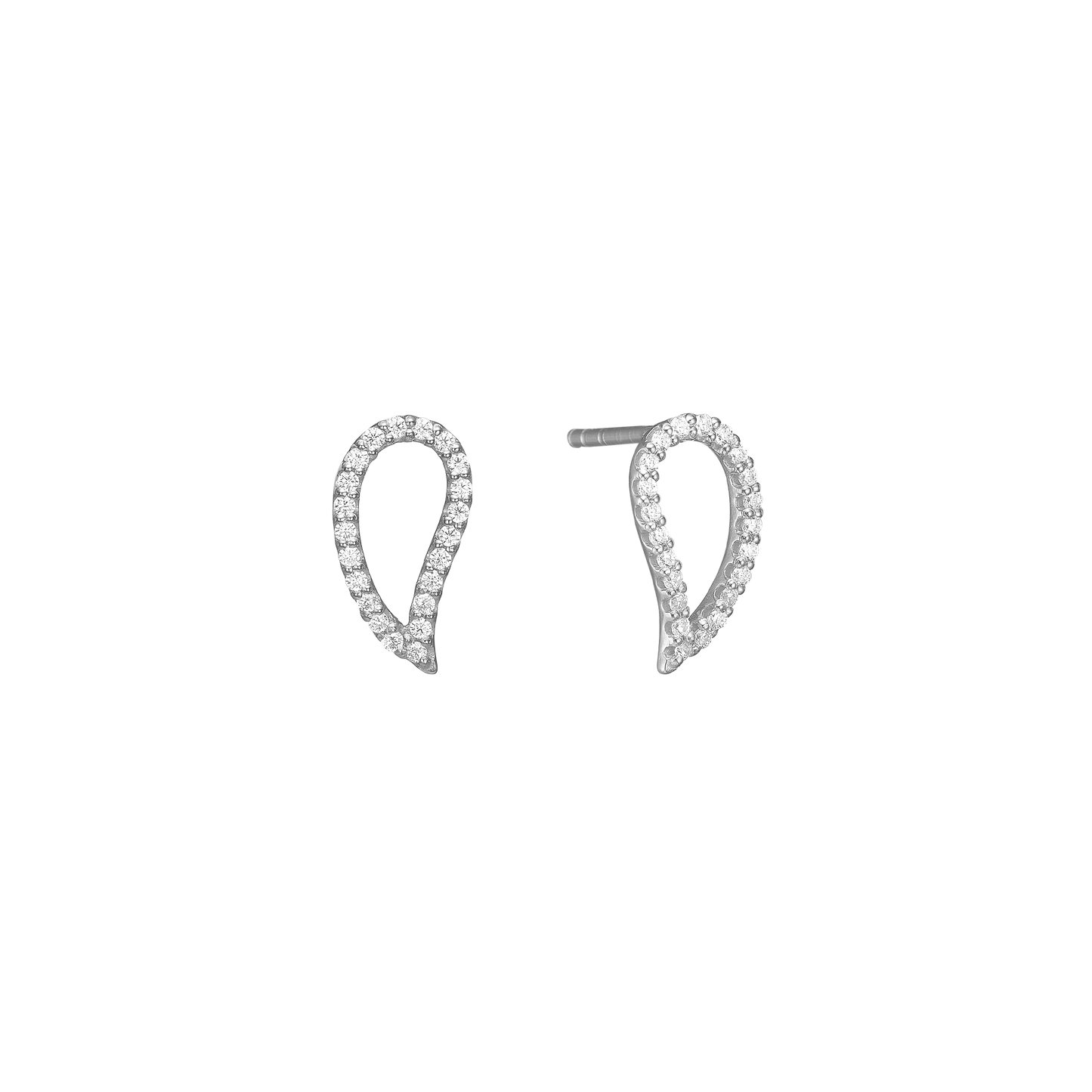 Ørestikker Blad Cubic Zirkonia Sterling Sølv