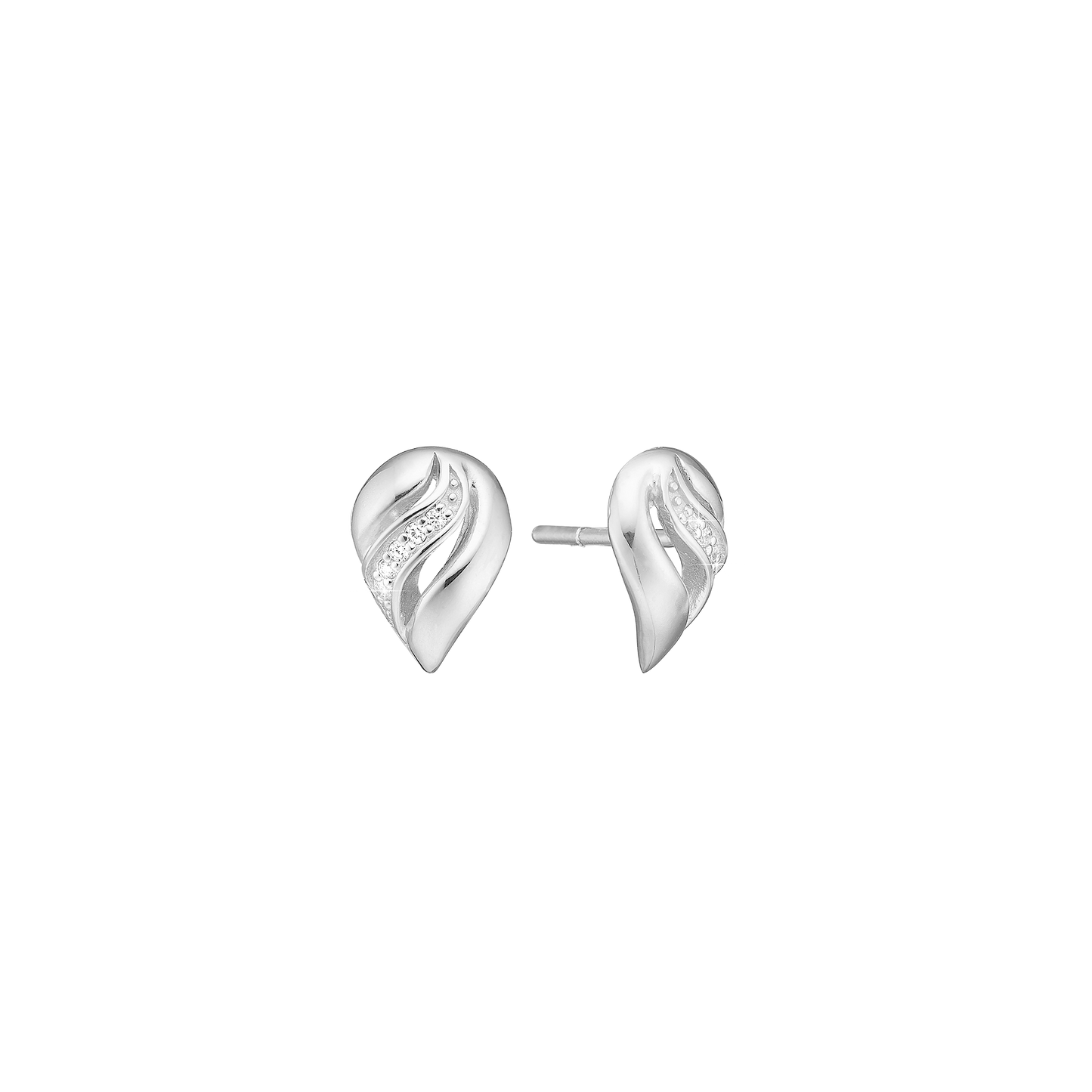 Ørestikker Vinger med 12 Cubic Zirkonia Sterling Sølv