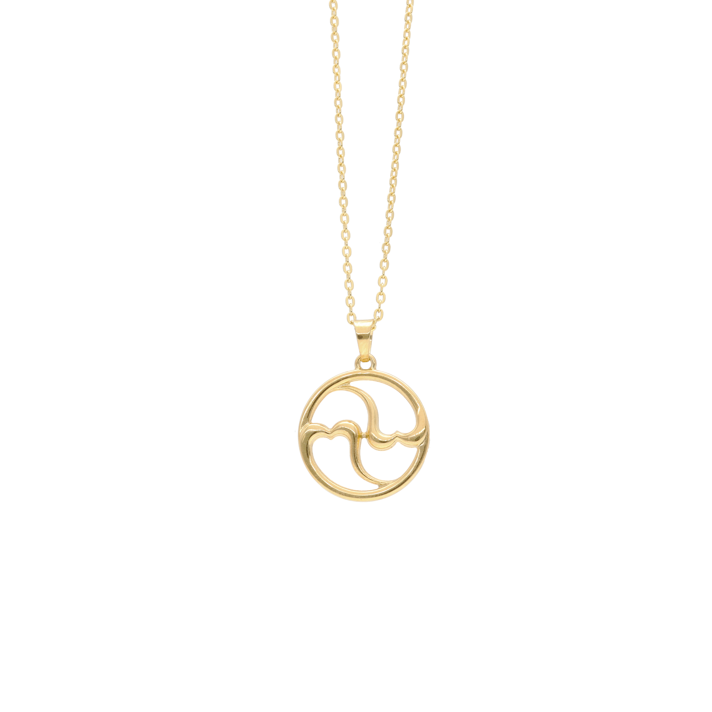 Halskæde Hjerter 8 Karat Guld Forgyldt Sterling Sølv Kæde 45 cm